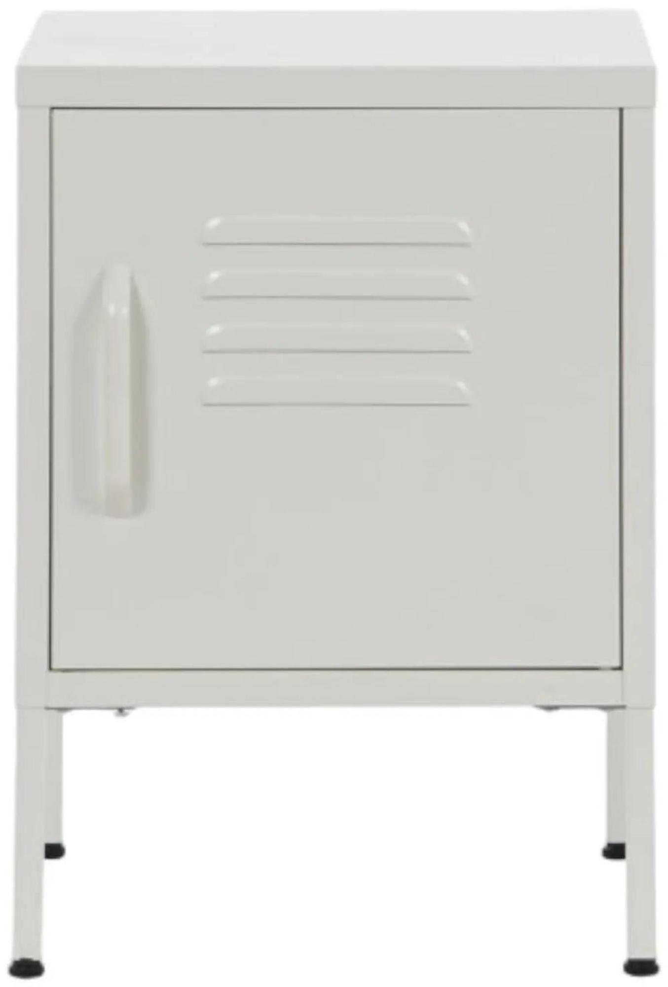 Clearance - Sirsa Bedside Table - 1 Door - White Metal Industrial Style - FSS15921
