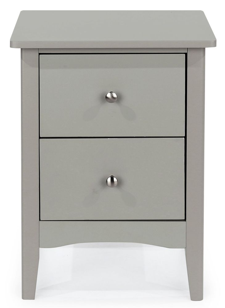 Como Bedside Cabinet - 2 Drawer - Grey Painted