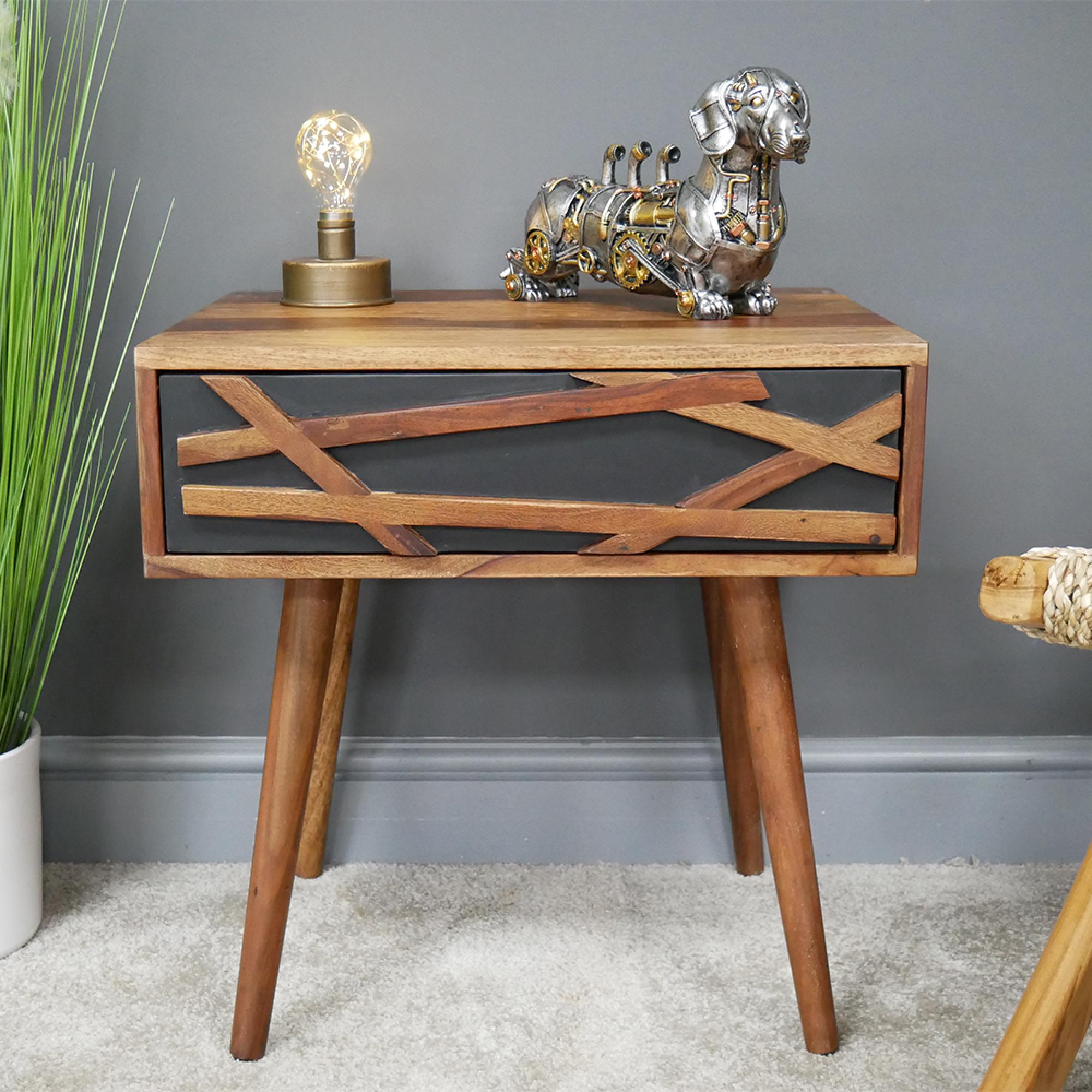 Bedside Table - 1 Drawer - Sheesham Wood