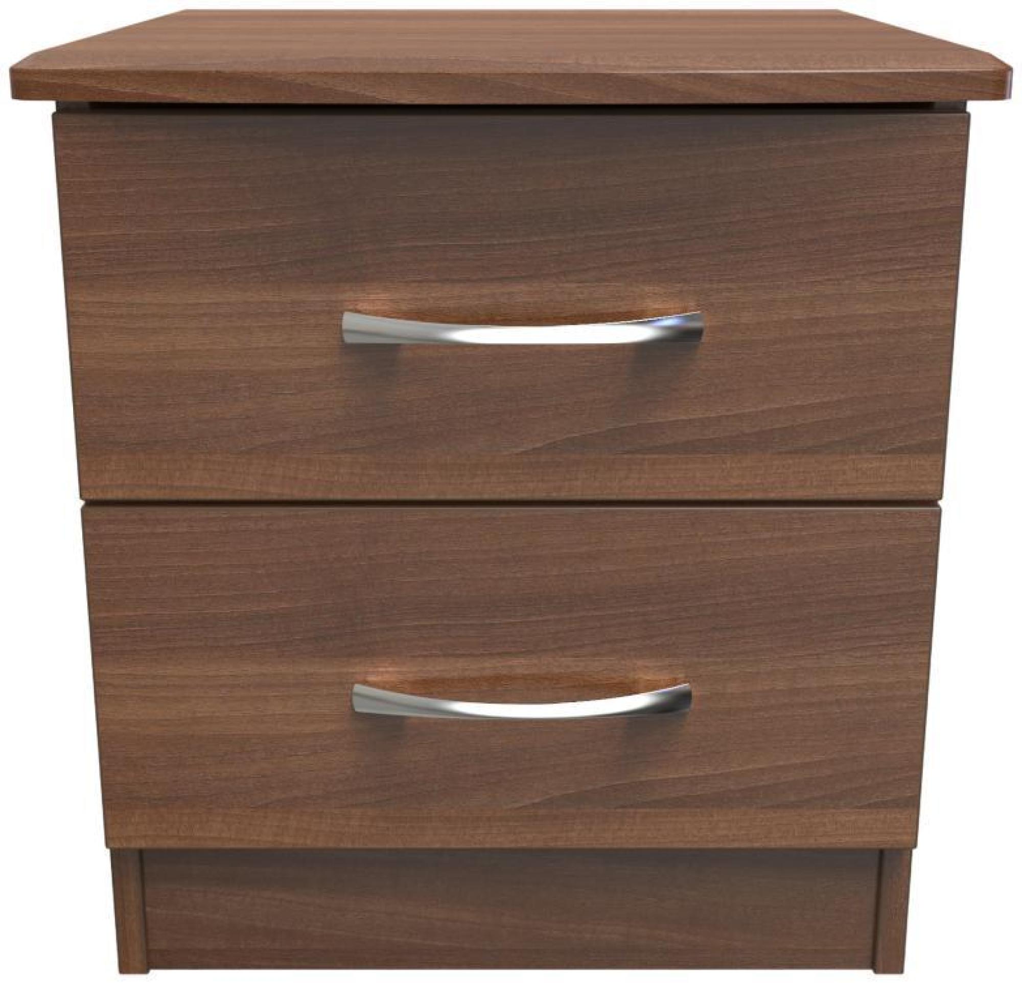 Eve Bedside Cabinet - 2 Drawer - Walnut