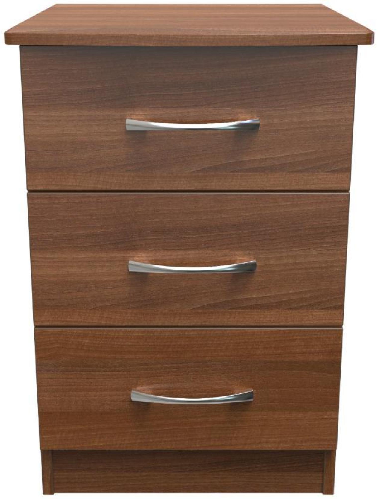Eve Bedside Cabinet - 3 Drawer - Walnut