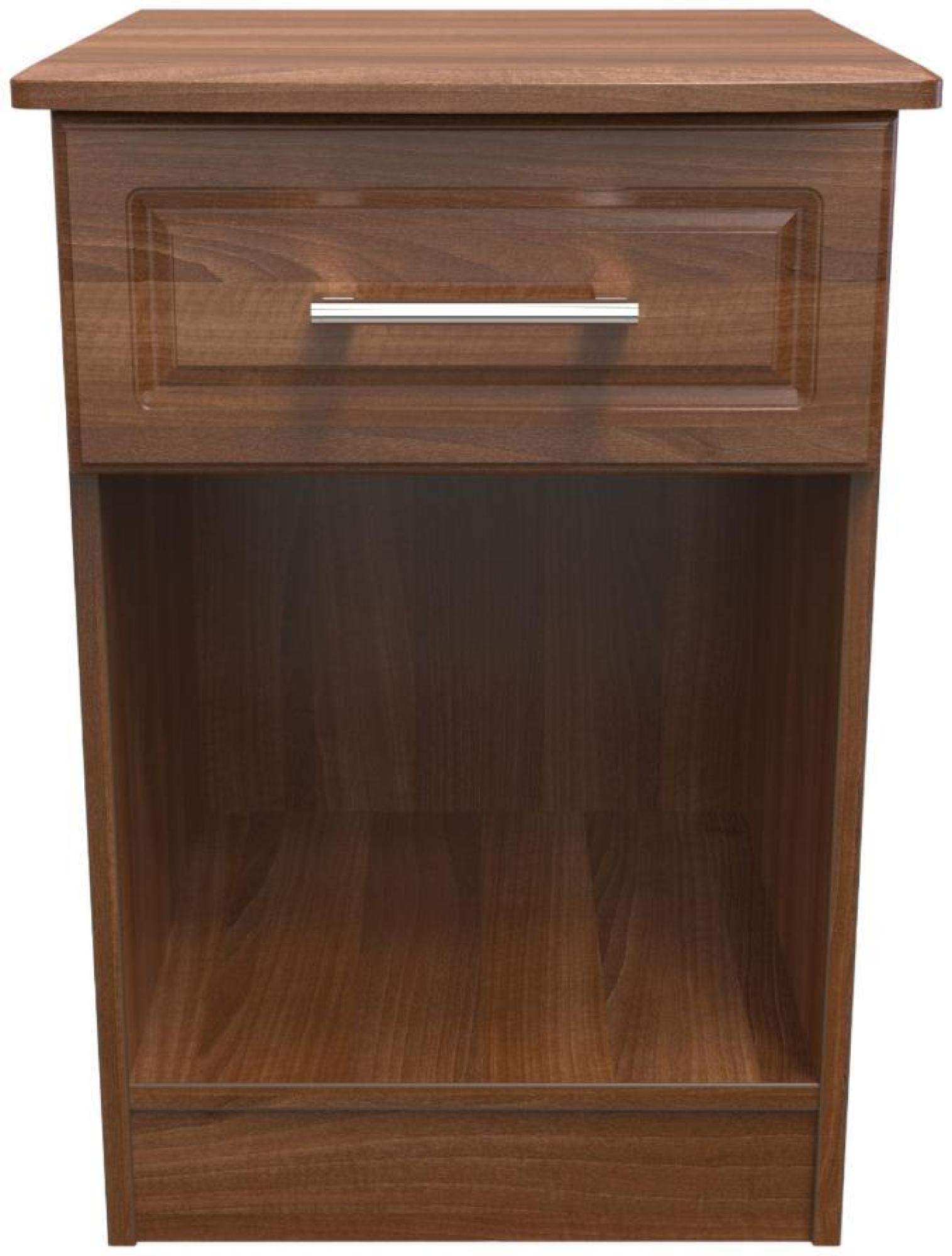 Gina Bedside Cabinet - 1 Drawer - Walnut