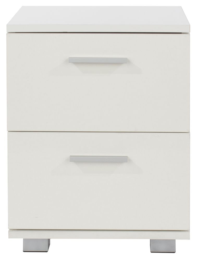 Lido Bedside Cabinet - 2 Drawer - White