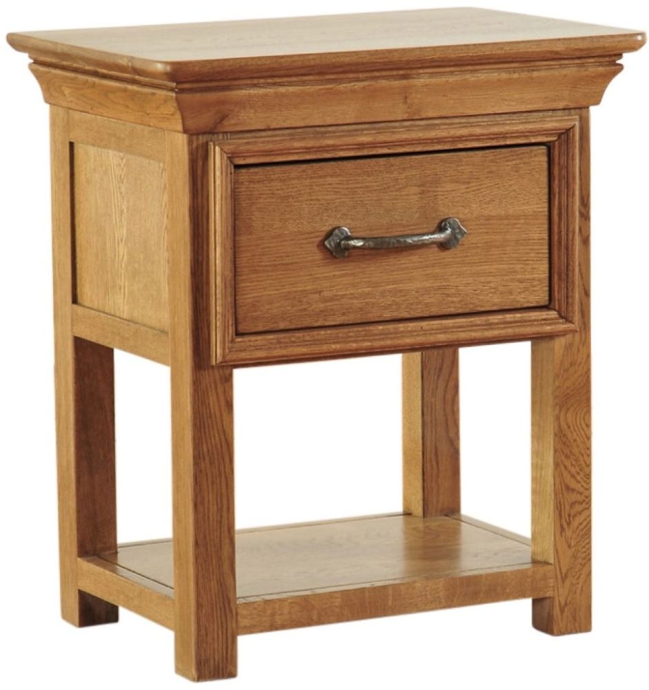 Lyon Bedside Table - 1 Drawer - Oak
