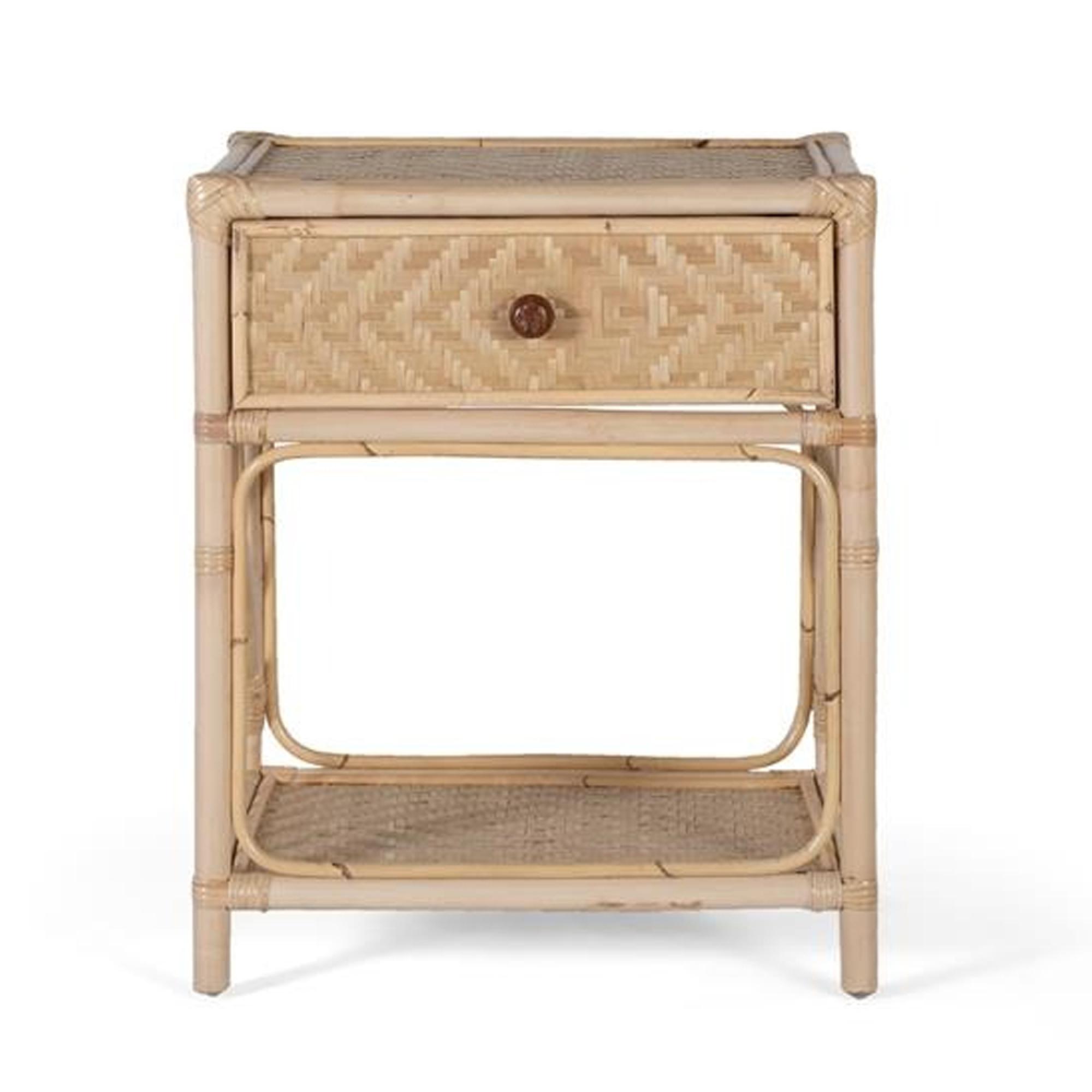 Mesevle Bedside Table - Natural Rattan - 1 Drawer