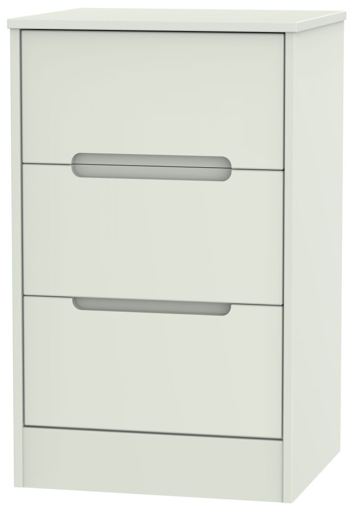 Monaco Bedside Cabinet - 3 Drawer - Cashmere Matt