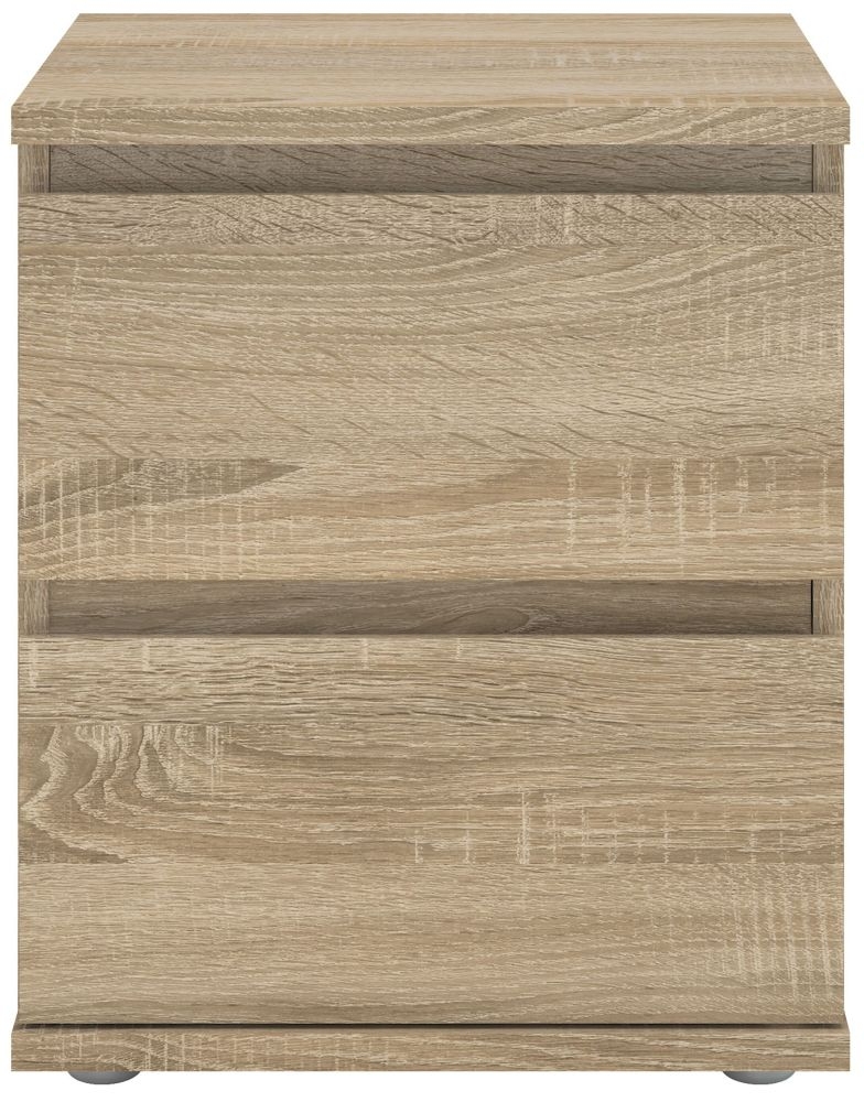 Nova Bedside Cabinet - 2 Drawer - Oak