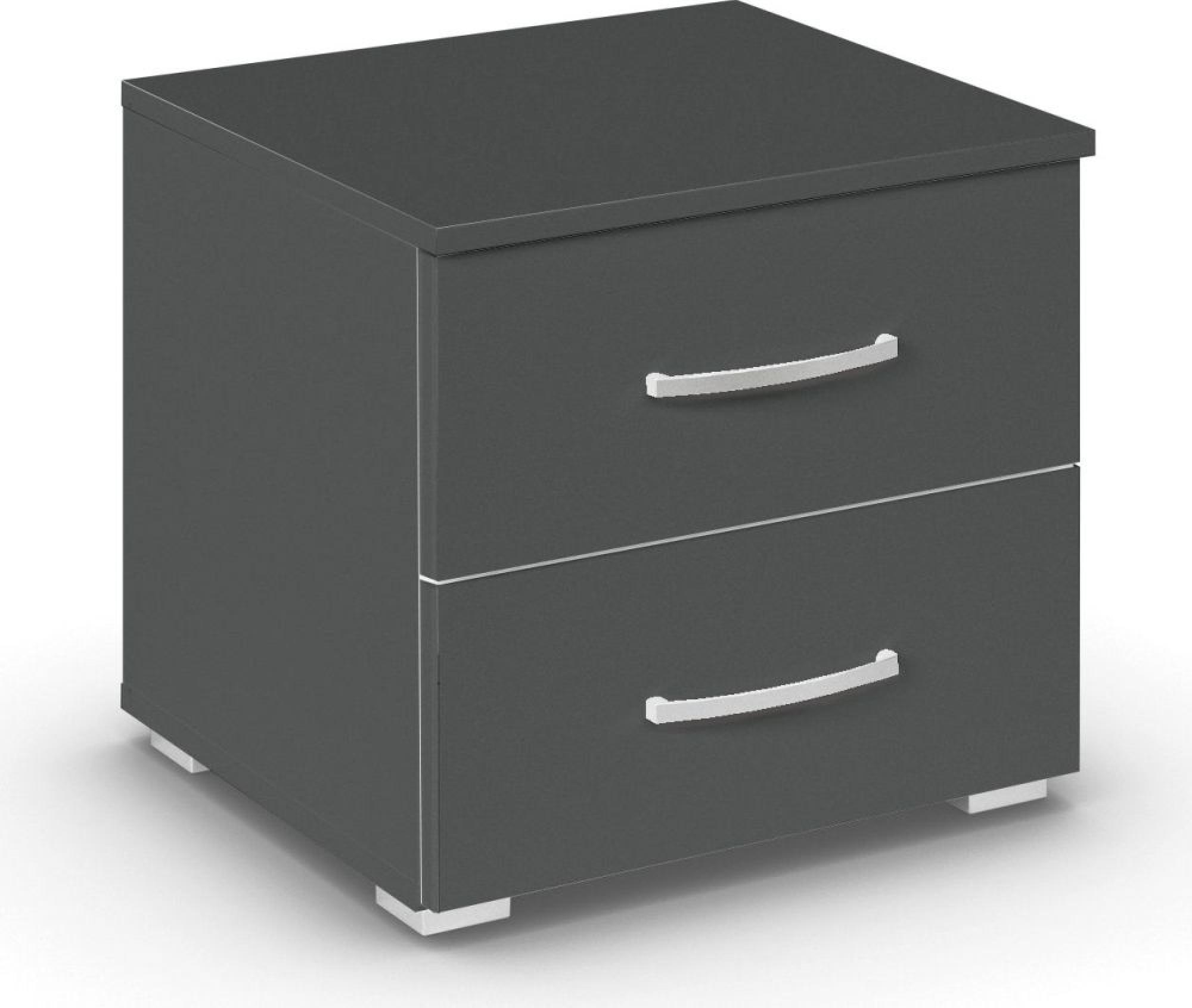 Aditio Bedside Cabinet - 2 Drawer - Metallic Dark Grey