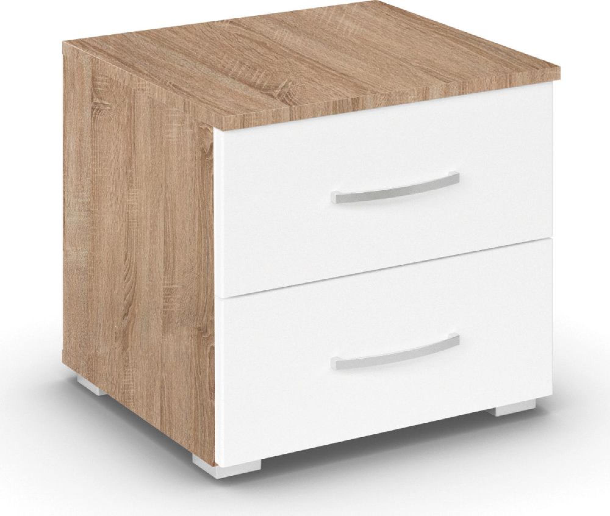 Aditio Bedside Cabinet - 2 Drawer - Sonoma Oak & Alpine White