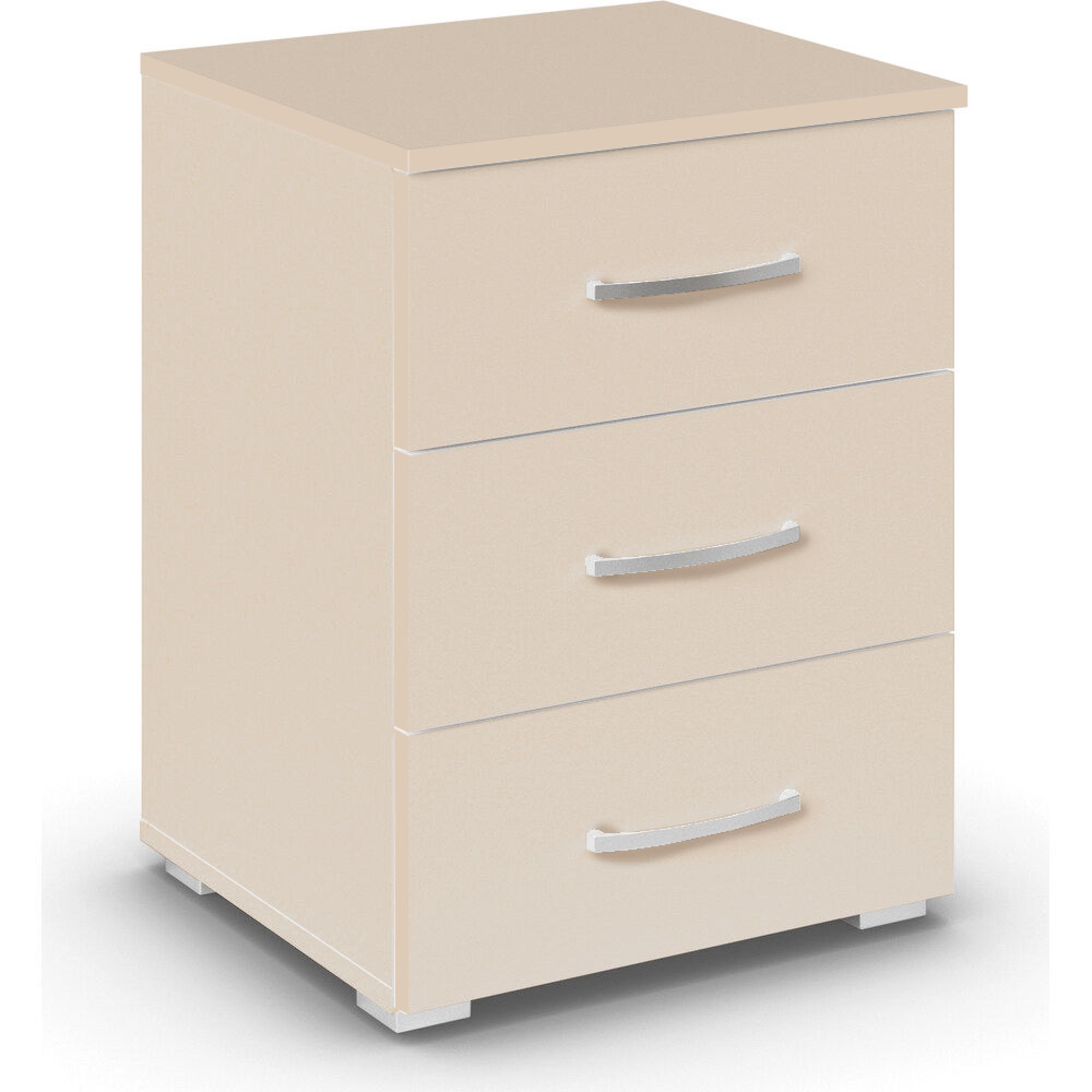 Aditio Bedside Cabinet - 3 Drawer - Champagne