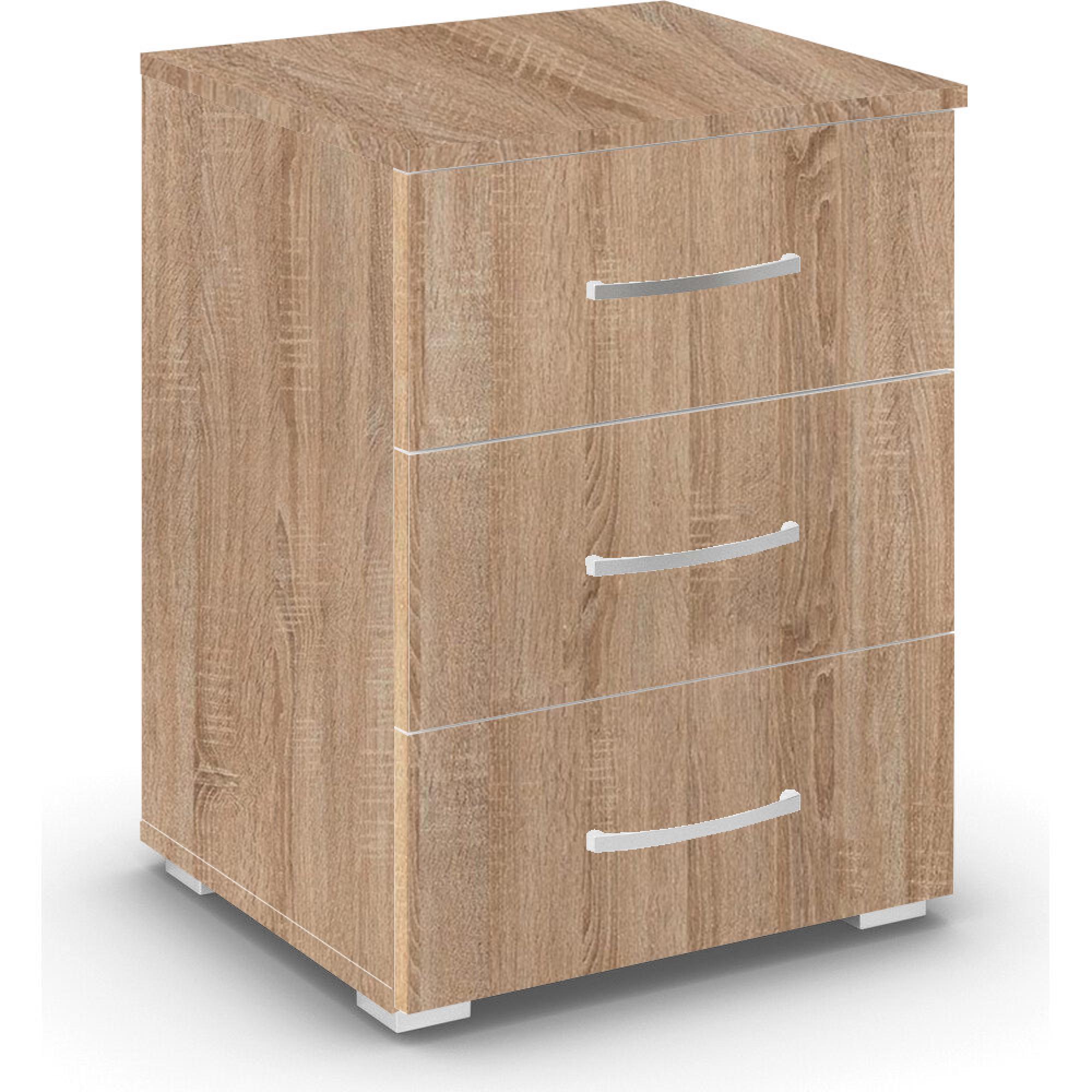 Aditio Bedside Cabinet - 3 Drawer - Sonoma Oak