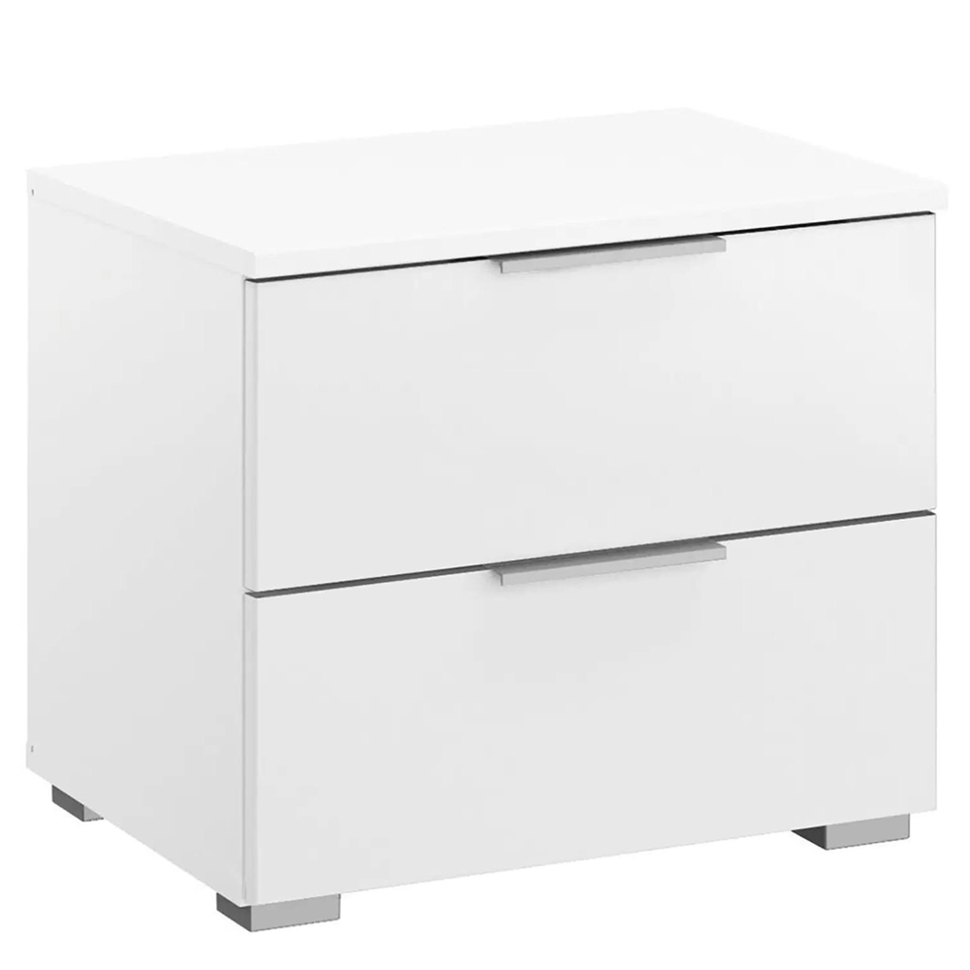 Alabama Bedside Cabinet - 2 Drawer - Alpine White