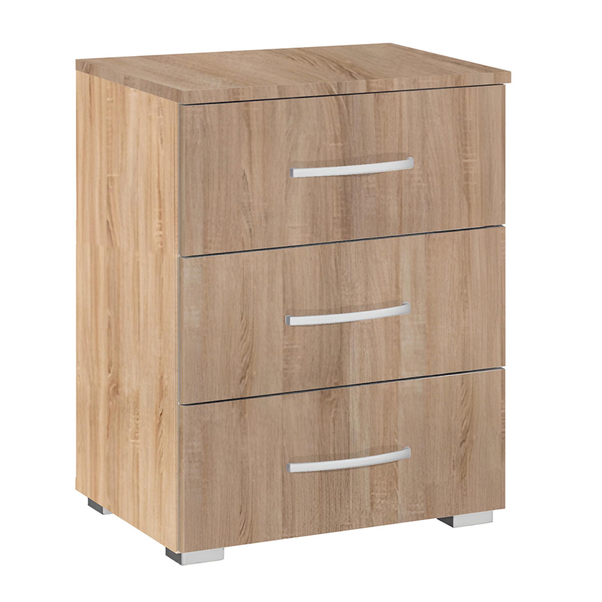 Alegro Bedside Cabinet - Sonoma Oak - 3 Drawer