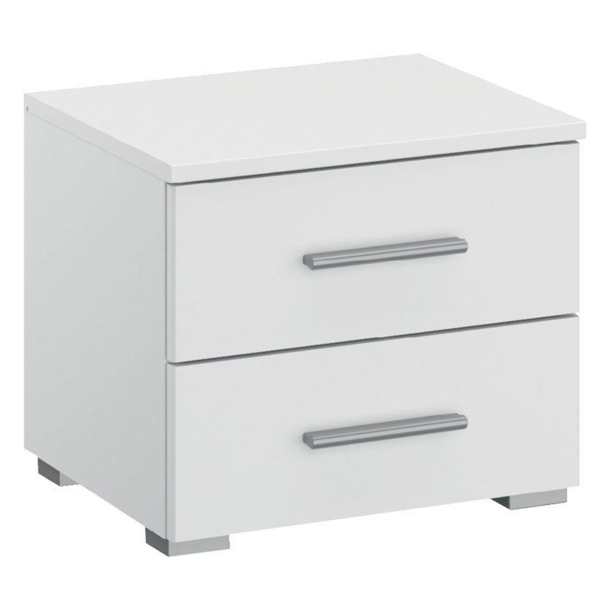 Base Bedside Cabinet - 2 Drawer - Alpine White