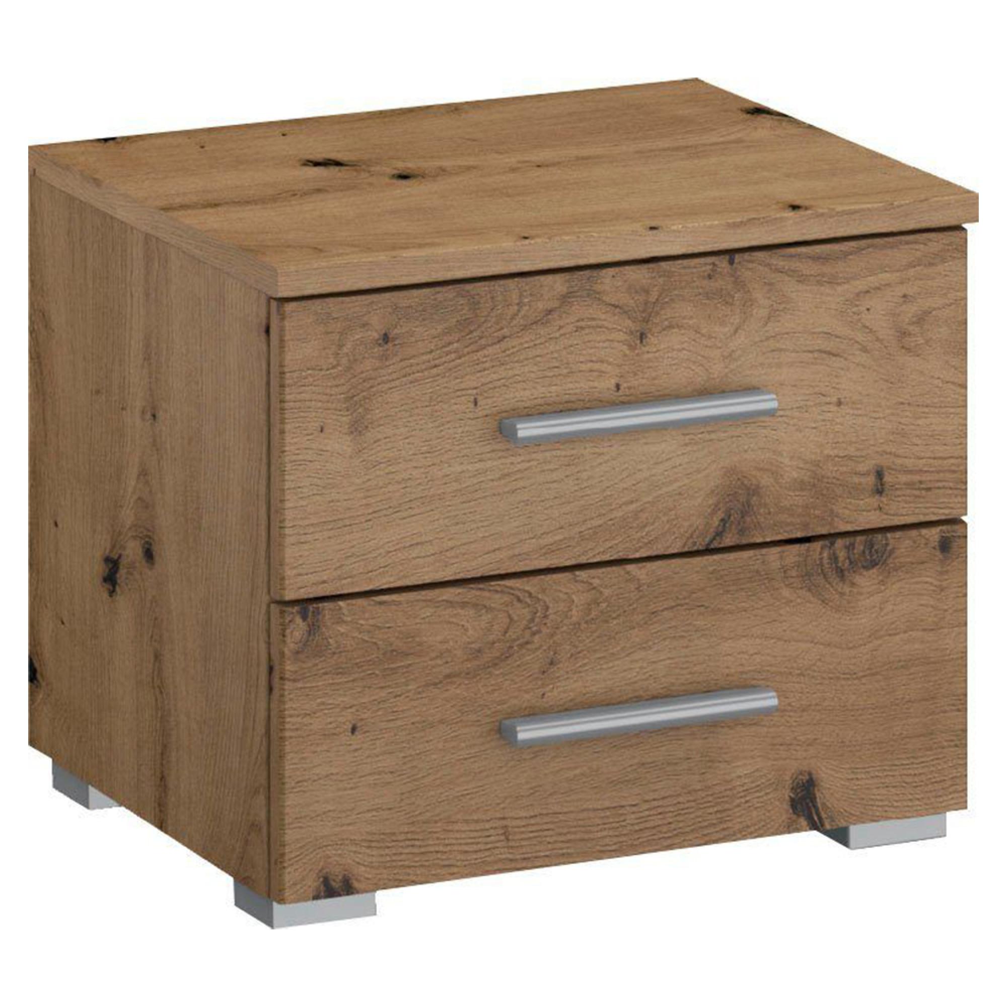 Base Bedside Cabinet - 2 Drawer - Artisan Oak