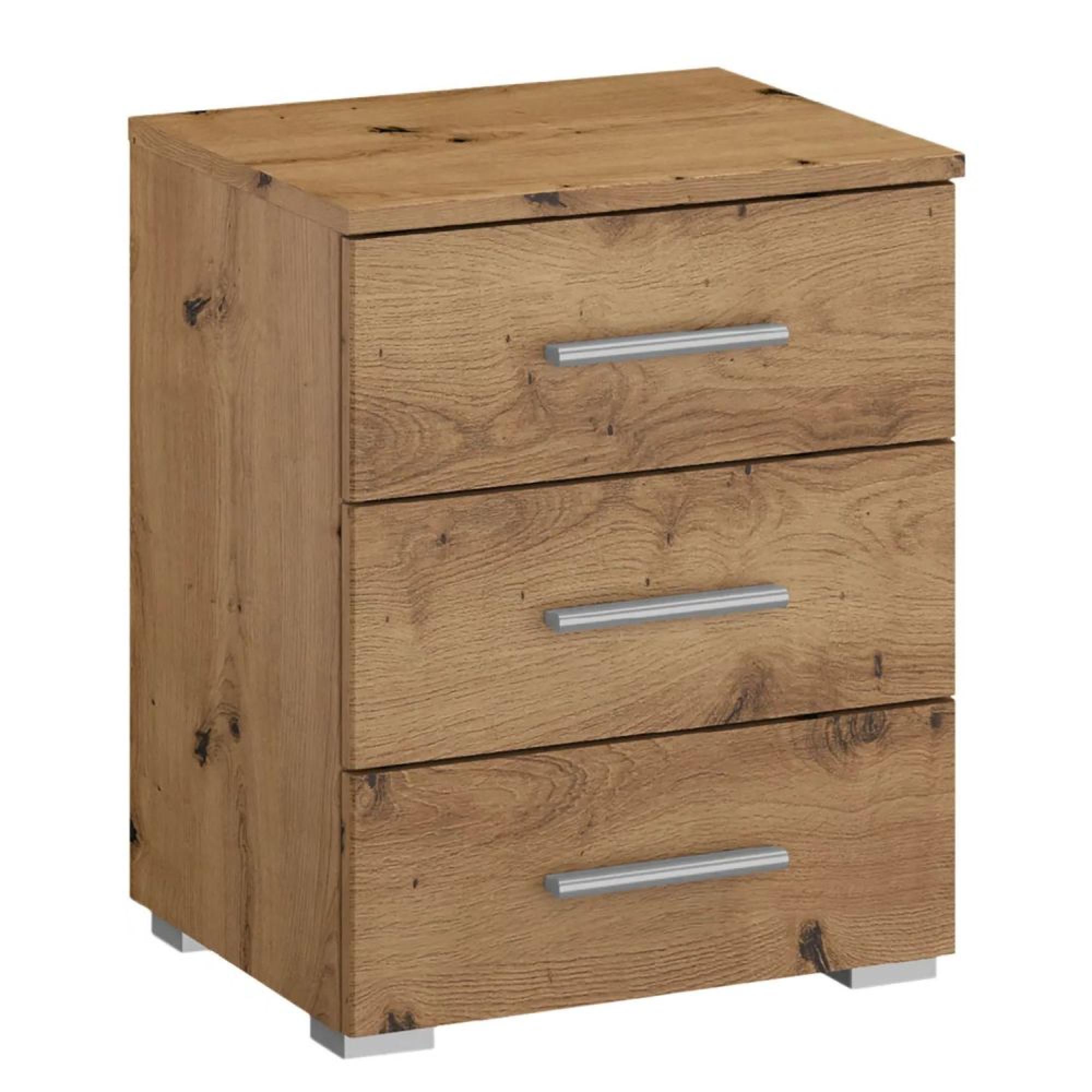 Base Bedside Cabinet - 3 Drawer - Artisan Oak