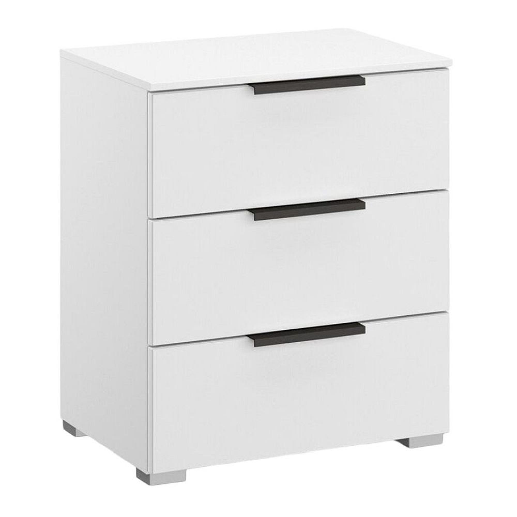 Skat Meridian Bedside Cabinet - 3 Drawer - Alpine White