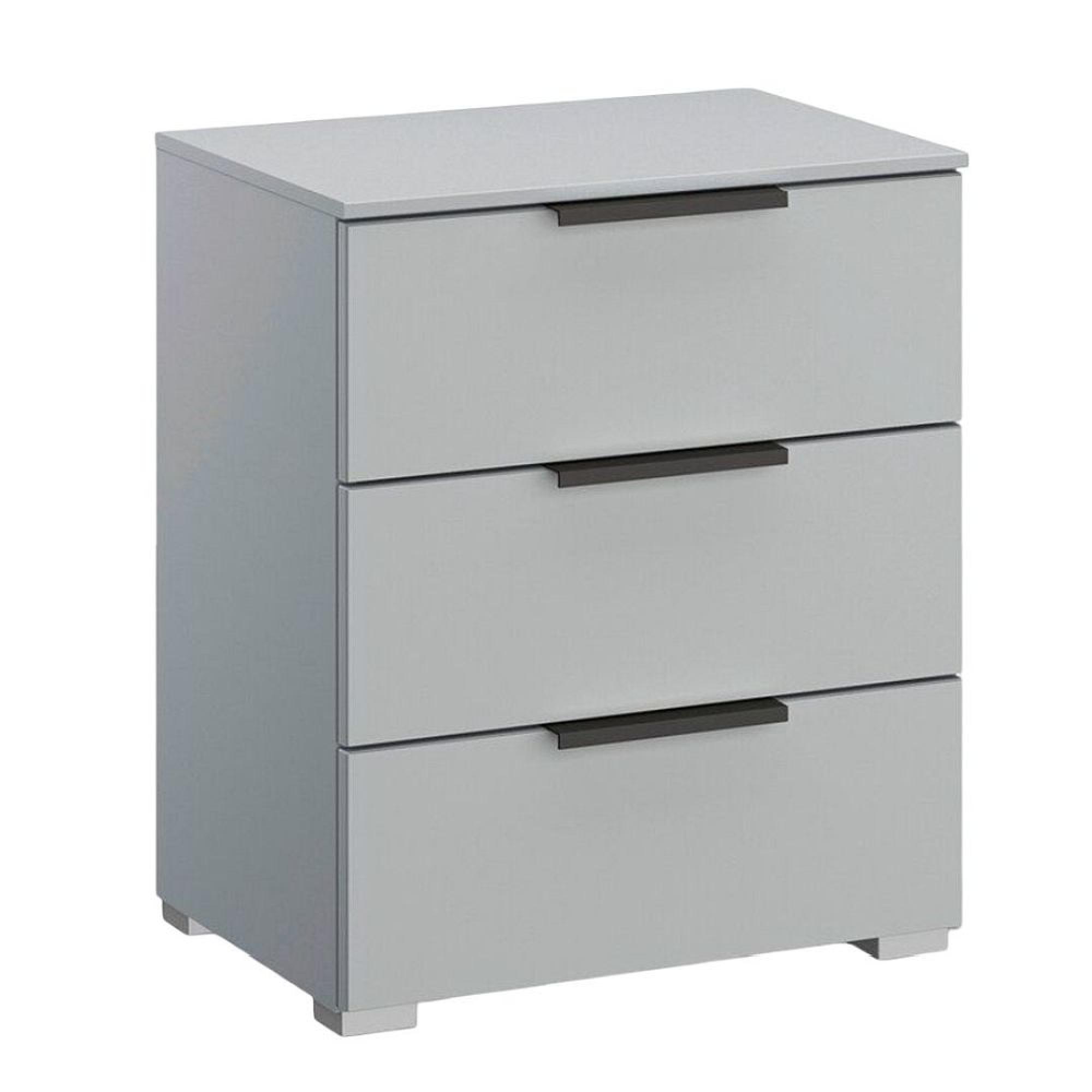 Skat Meridian Bedside Cabinet - 3 Drawer - Silk Grey
