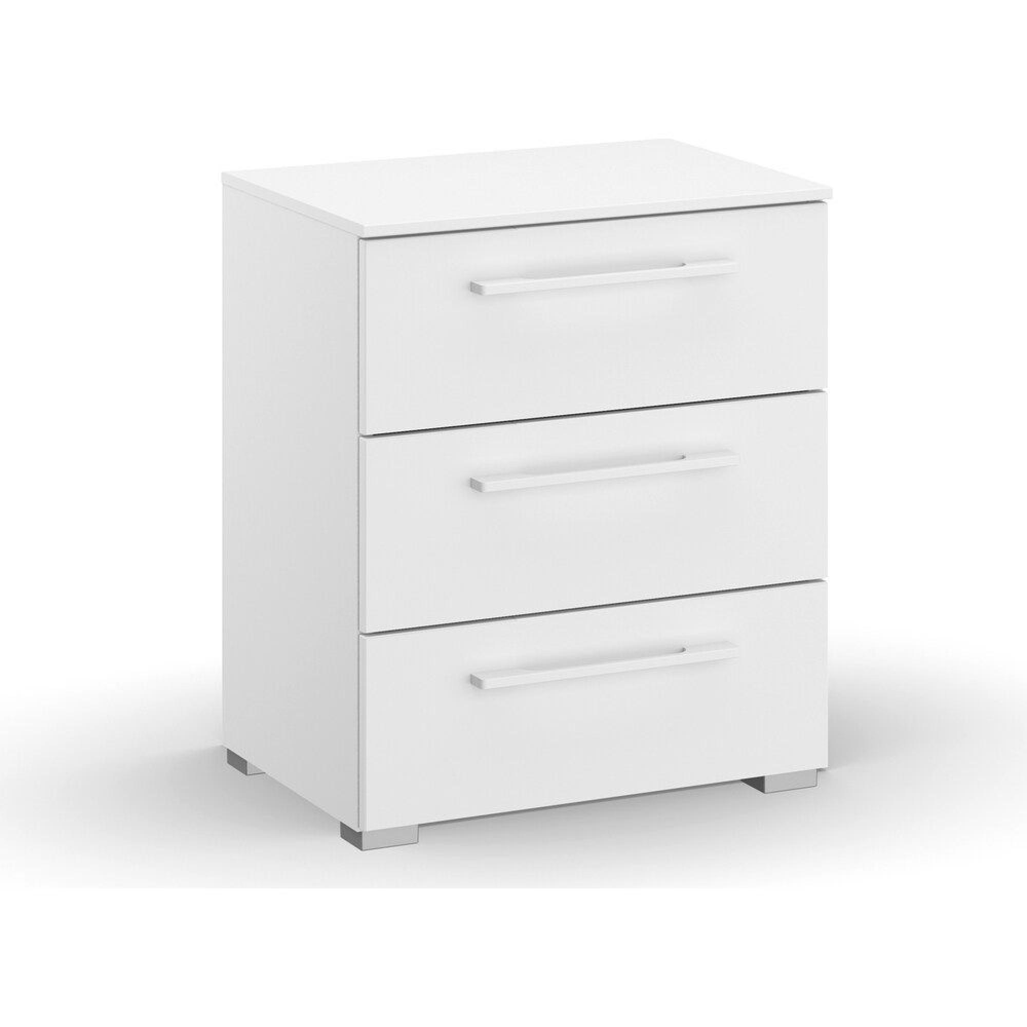 Skat Pure Bedside Cabinet - 3 Drawer - Alpine White