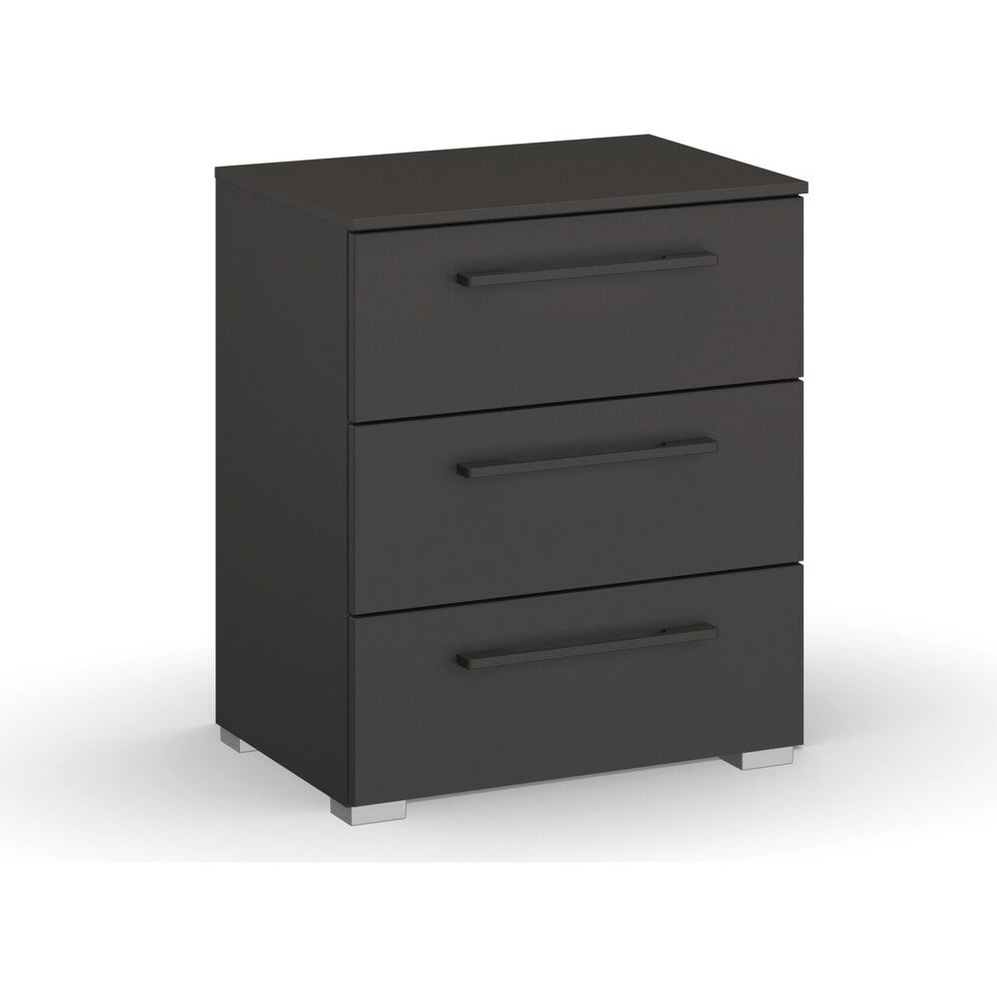 Skat Pure Bedside Cabinet - 3 Drawer - Graphite