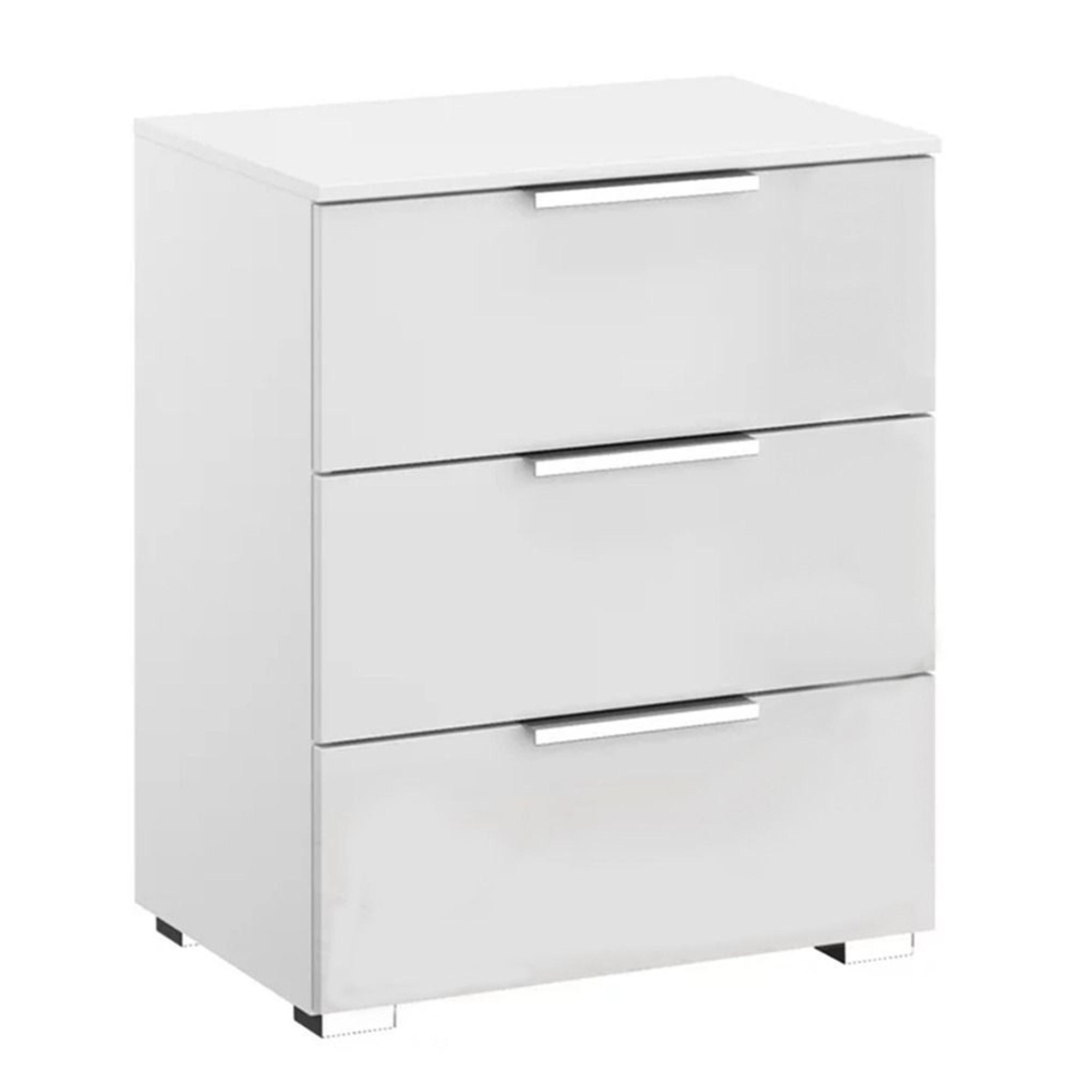 Texas Bedside Cabinet - 3 Drawer - Alpine White
