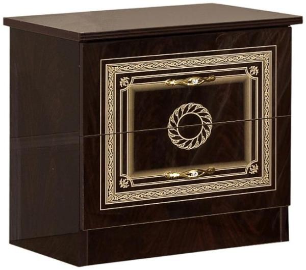 Sara Bedside Cabinet - 2 Drawer - Mahogany Italian