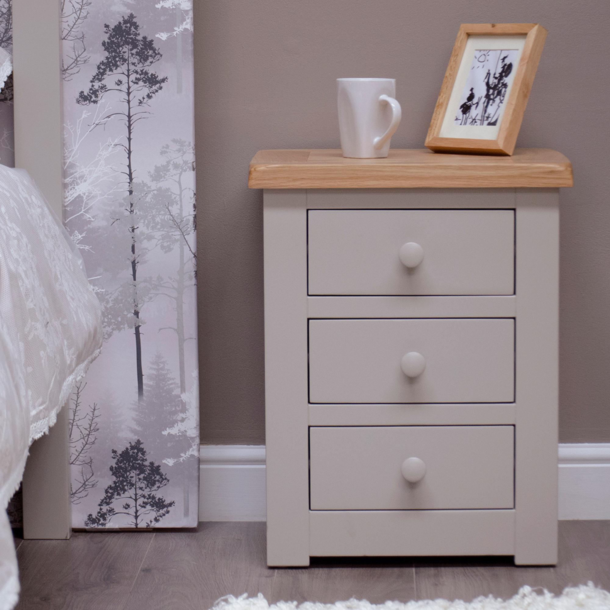 Diamond Painted Bedside Cabinet - 3 Drawer
