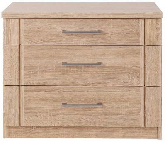 Luxor 3+4 Bedside Cabinet - 3 Drawer - Rustic Oak