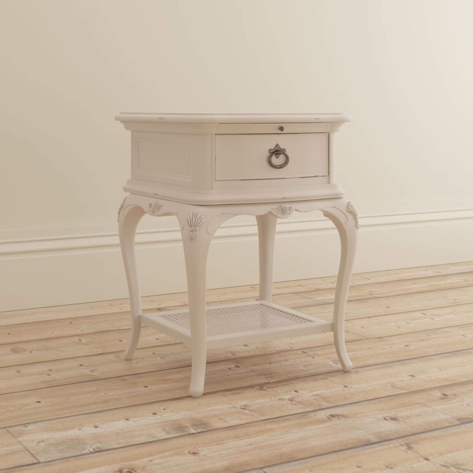 Ivory Bedside Table - 1 Drawer