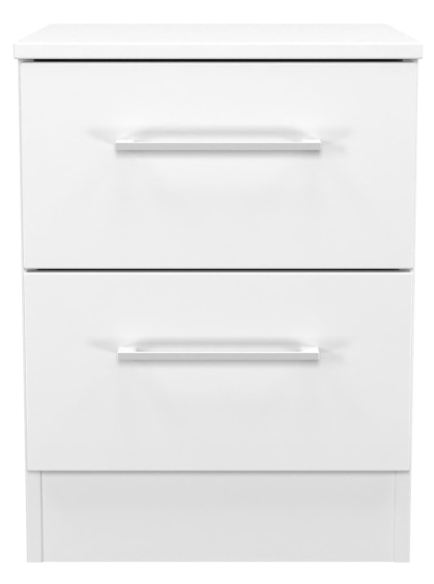 Worcester Bedside Cabinet - 2 Drawer - White