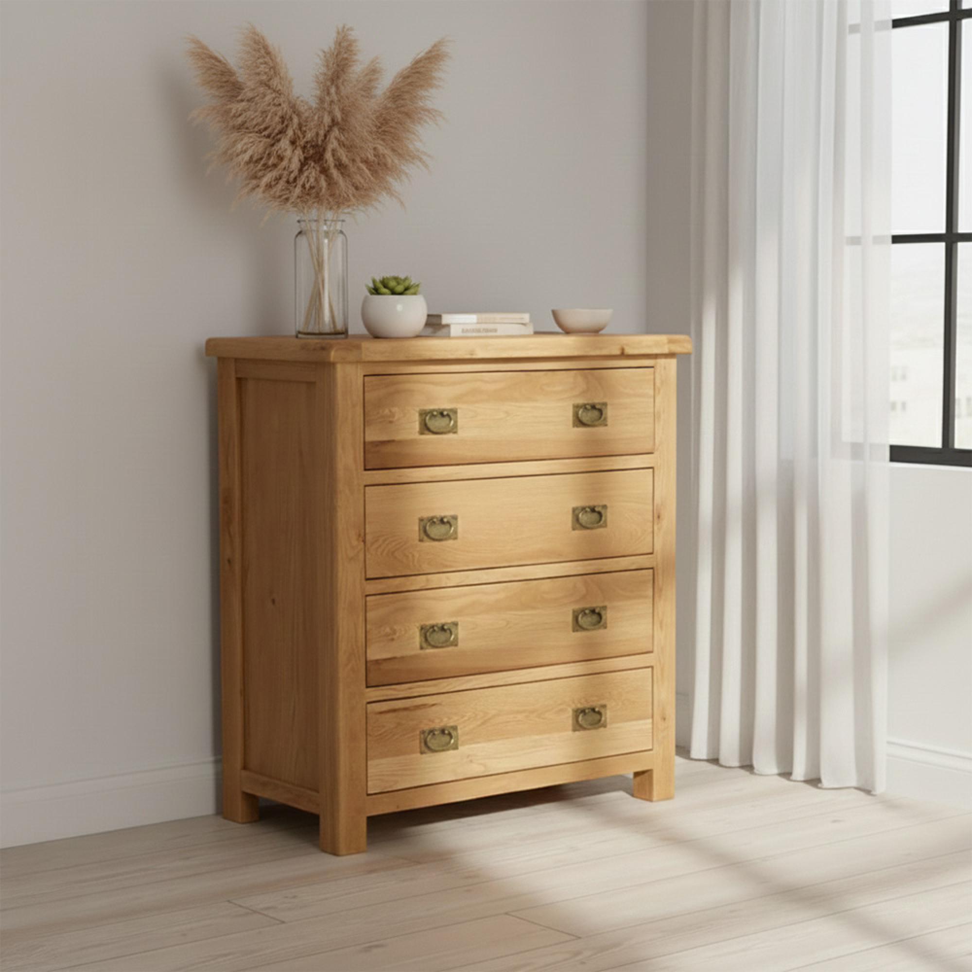 Salisbury Premium Chest - 4 Drawer - Oak