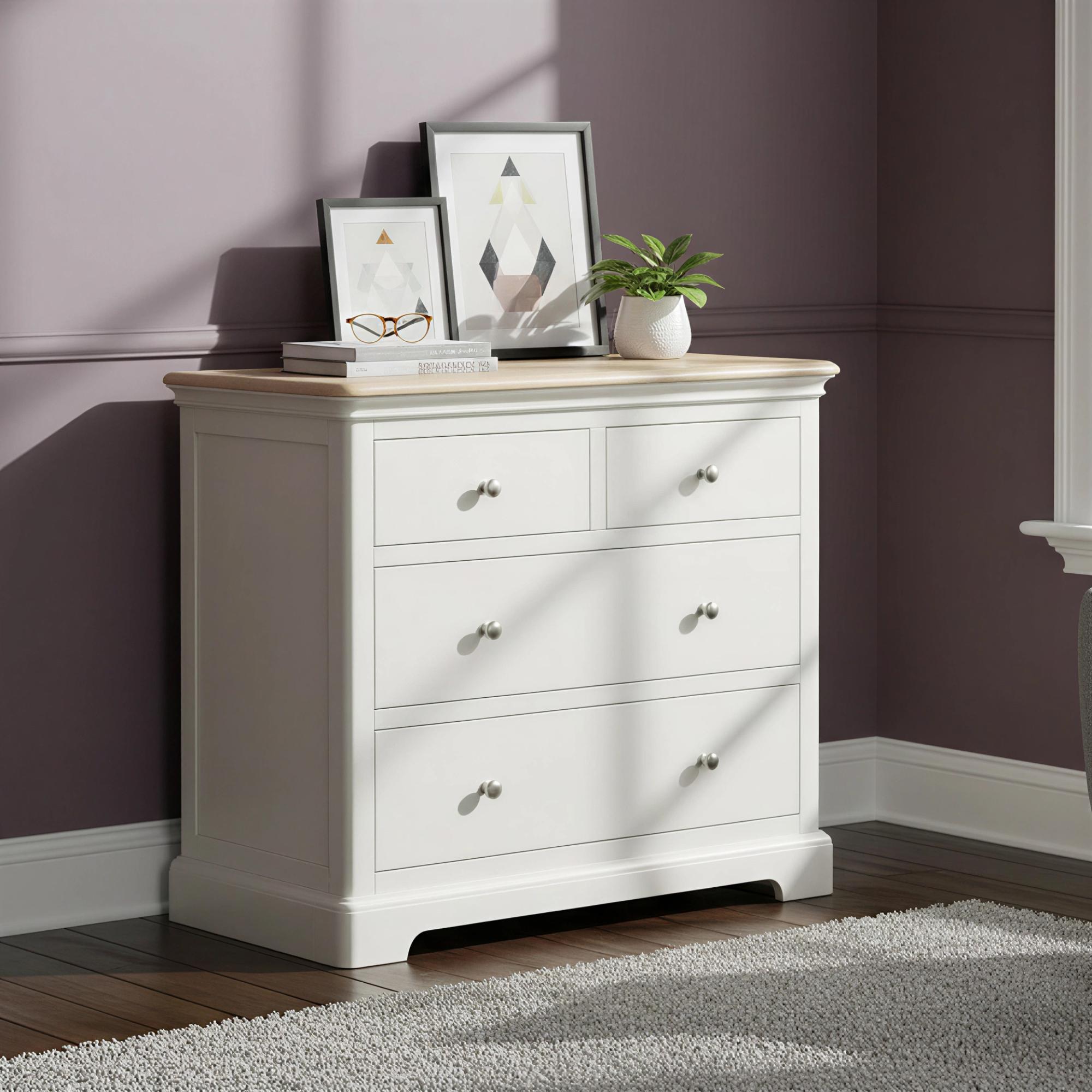 Cromwell Chest - 2+2 Drawer - Grey Painted