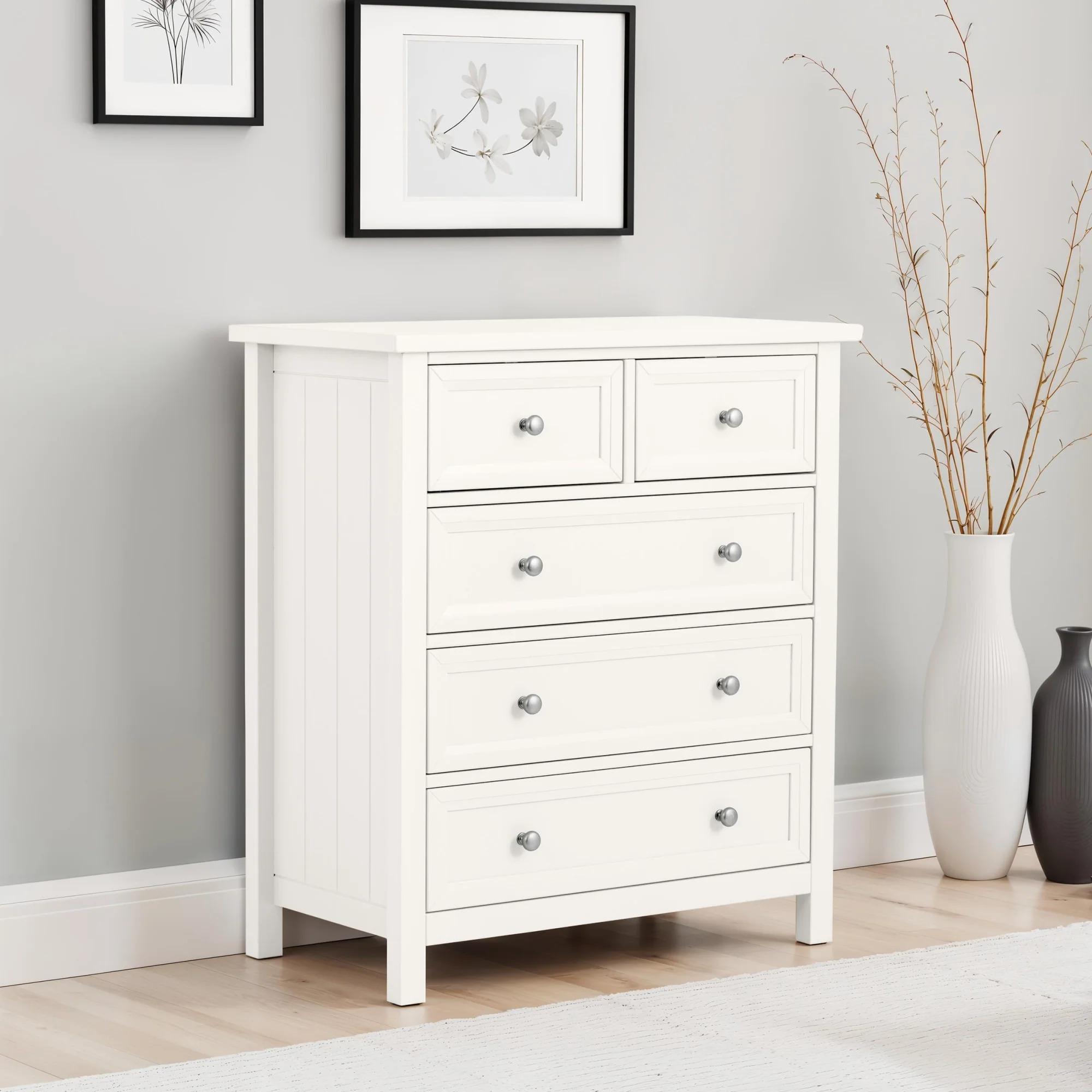 Maine Chest of Drawers - 3+2 Drawer - White