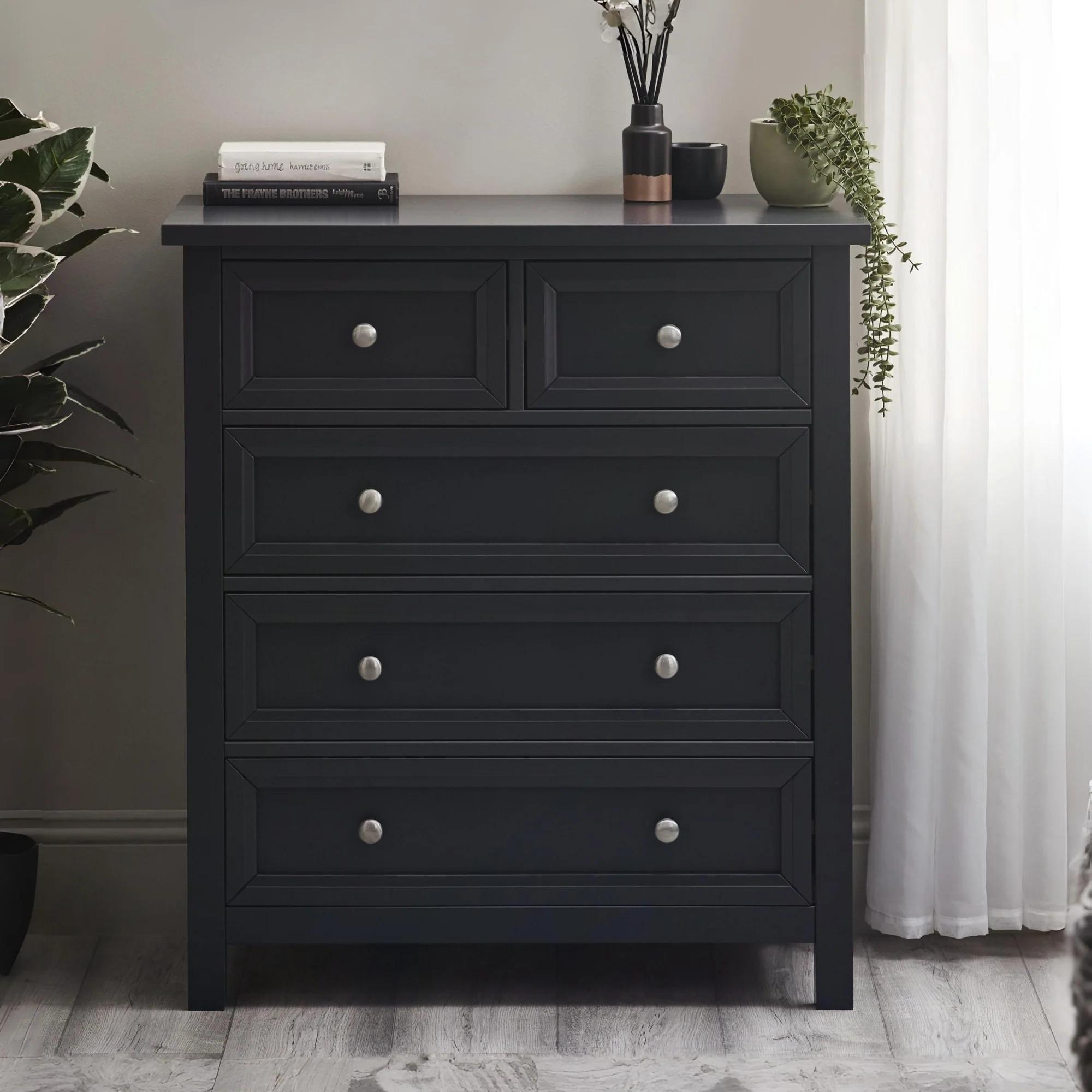 Maine Chest of Drawers - 3+2 Drawer - Black