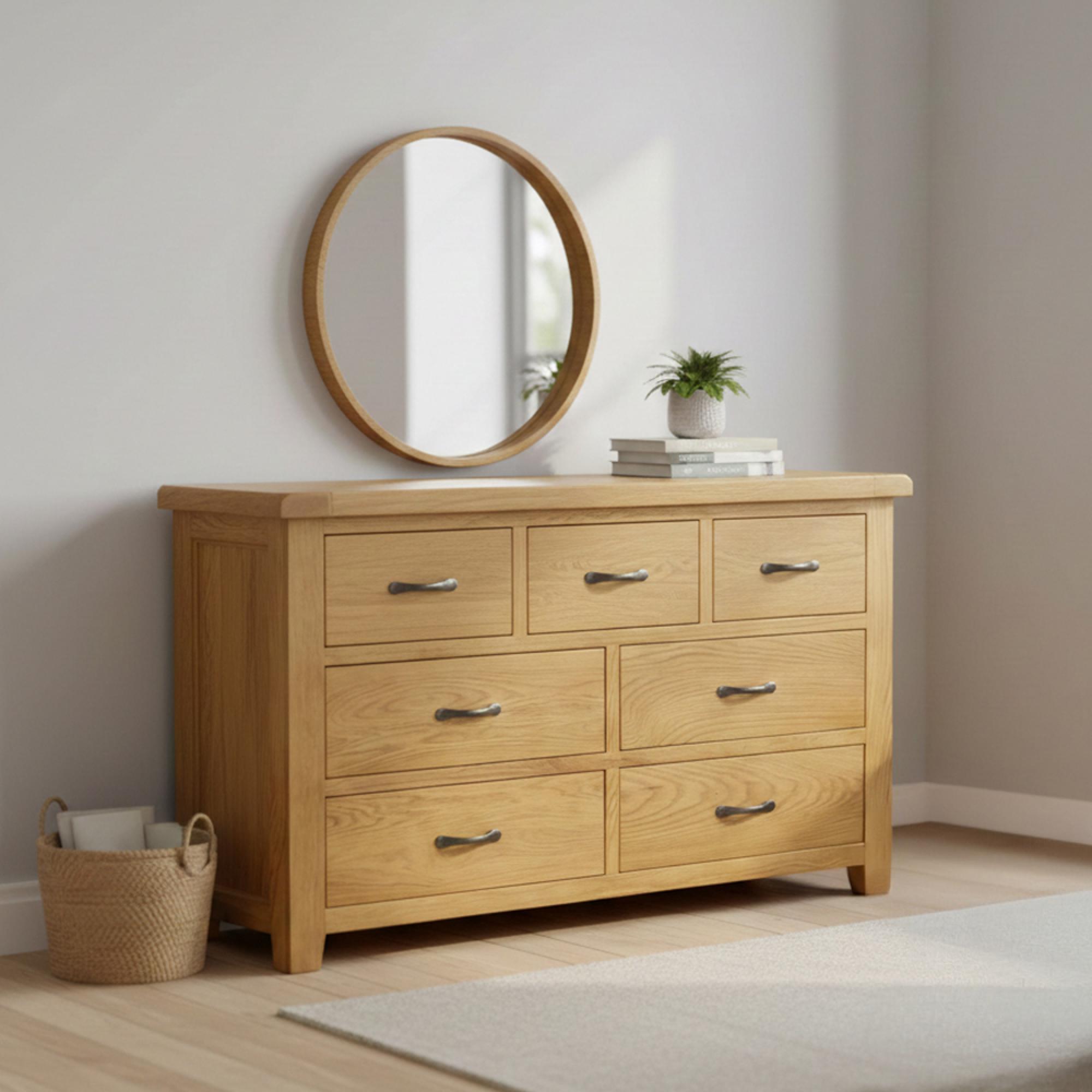 Somer Wide Chest - 3+4 Drawer - Oak