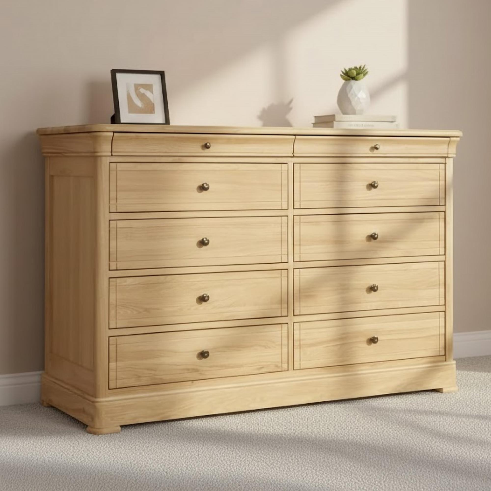 Moreno Wide Chest - 10 Drawer - Oak