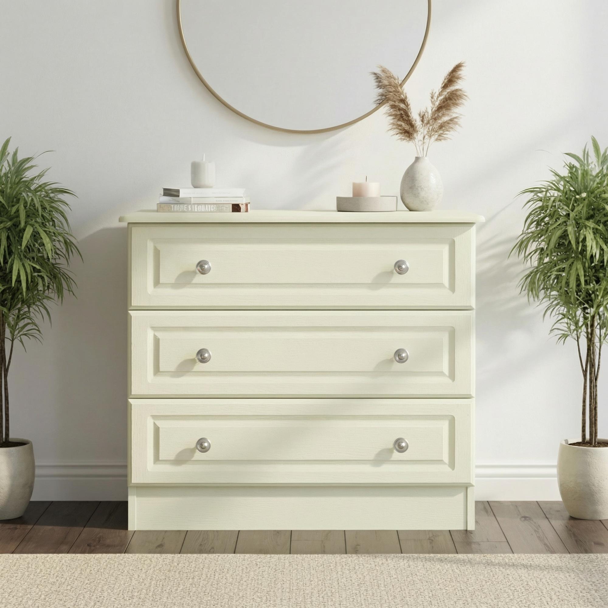 Pembroke Chest - Small - 3 Drawer - Cream