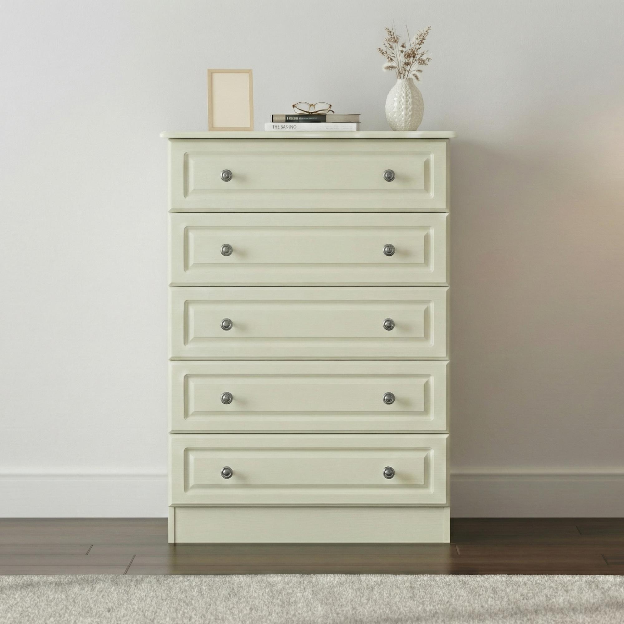 Pembroke Chest - 5 Drawer - Cream