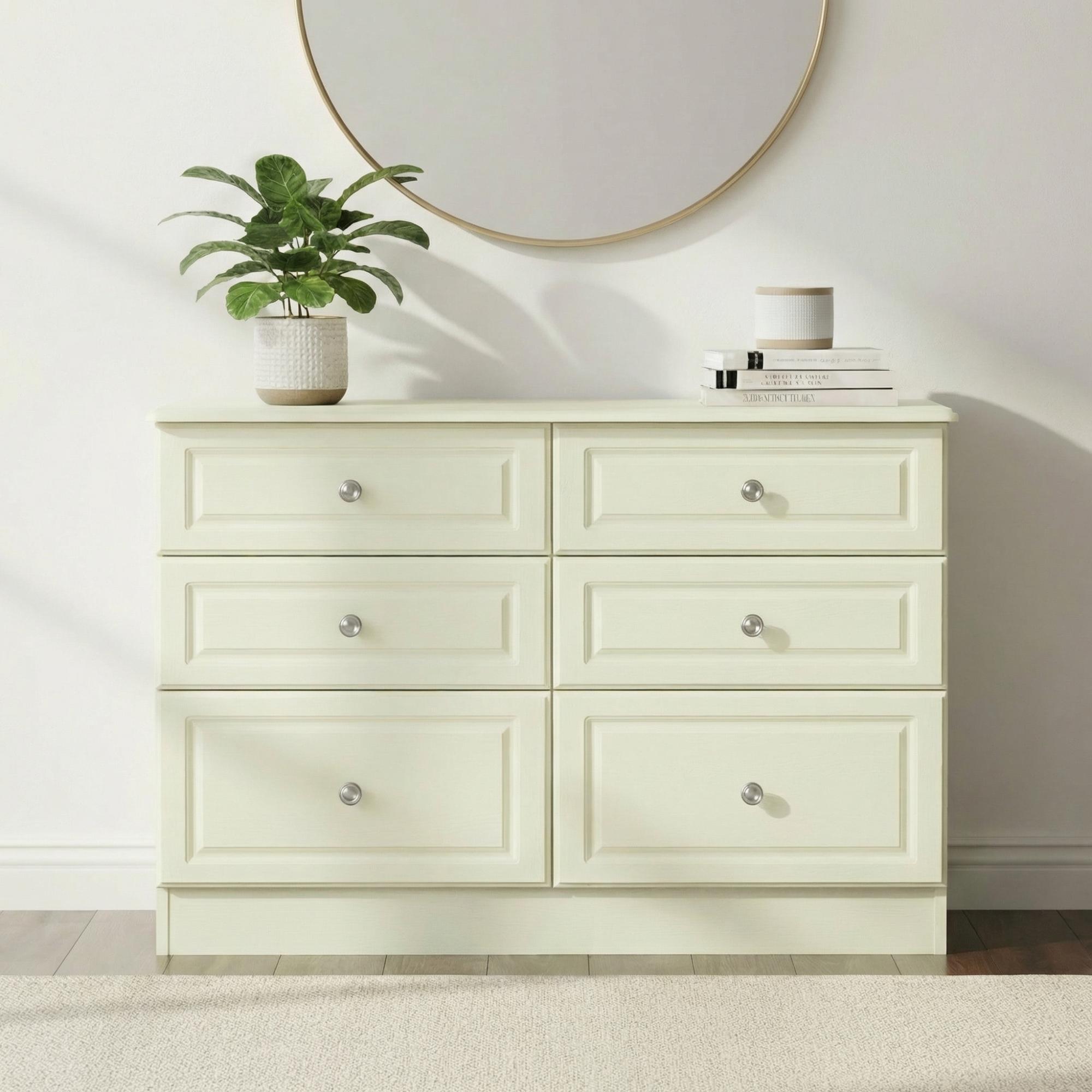 Pembroke Chest - Midi - 6 Drawer - Cream