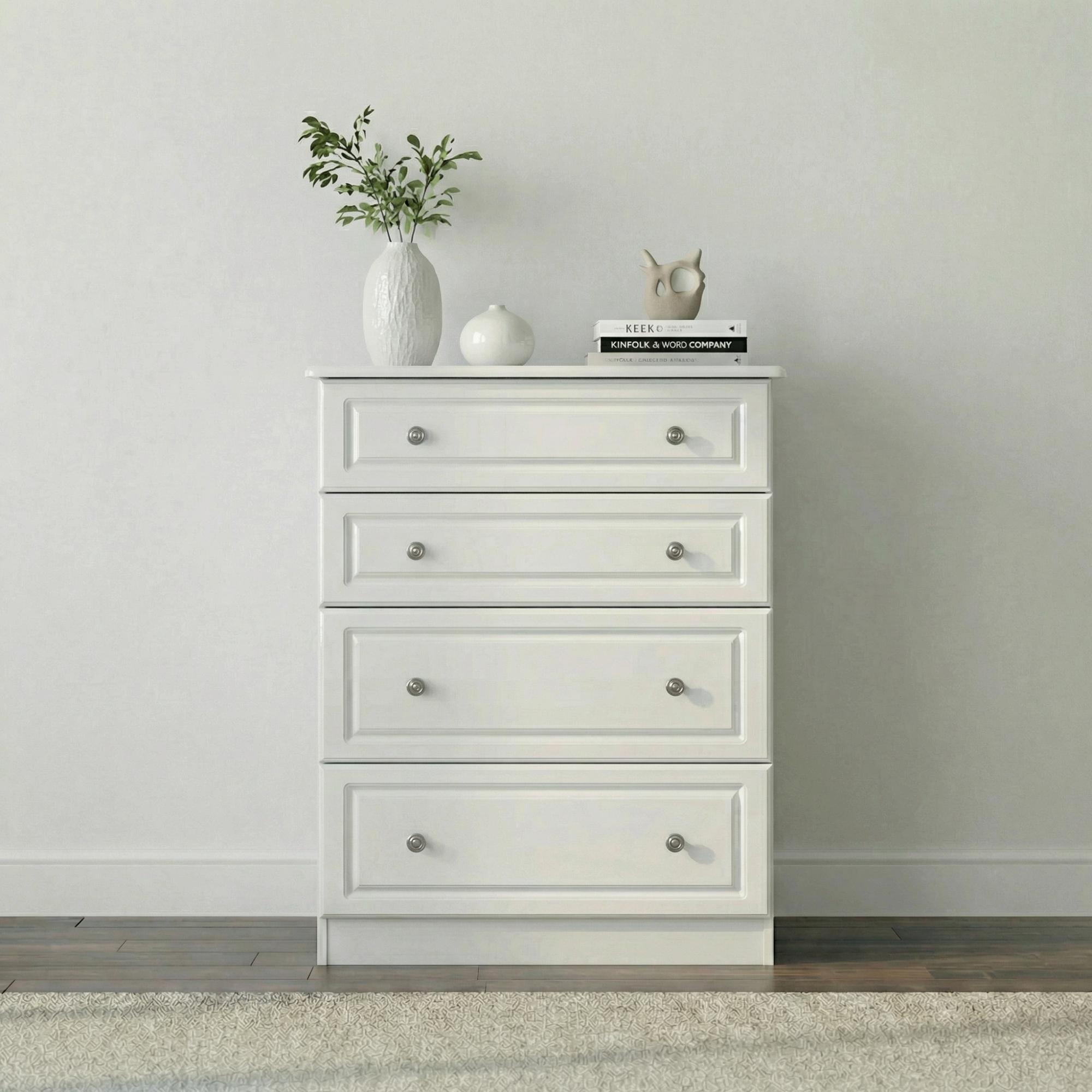 Pembroke Chest - Deep - 4 Drawer - White Gloss