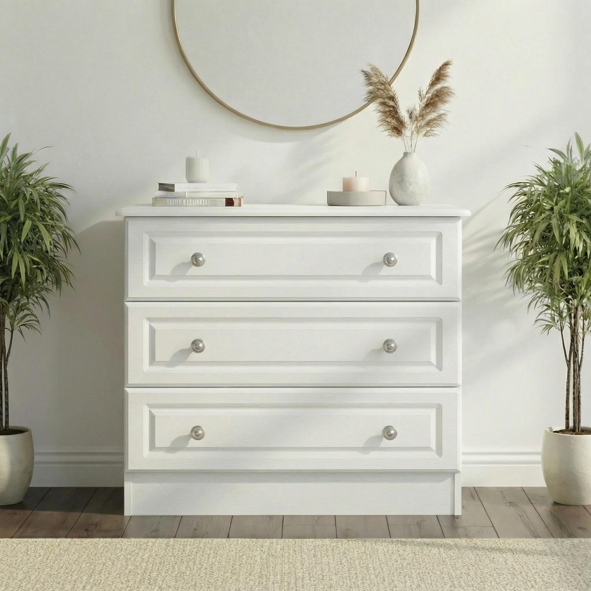 Pembroke Chest - Small - 3 Drawer - White