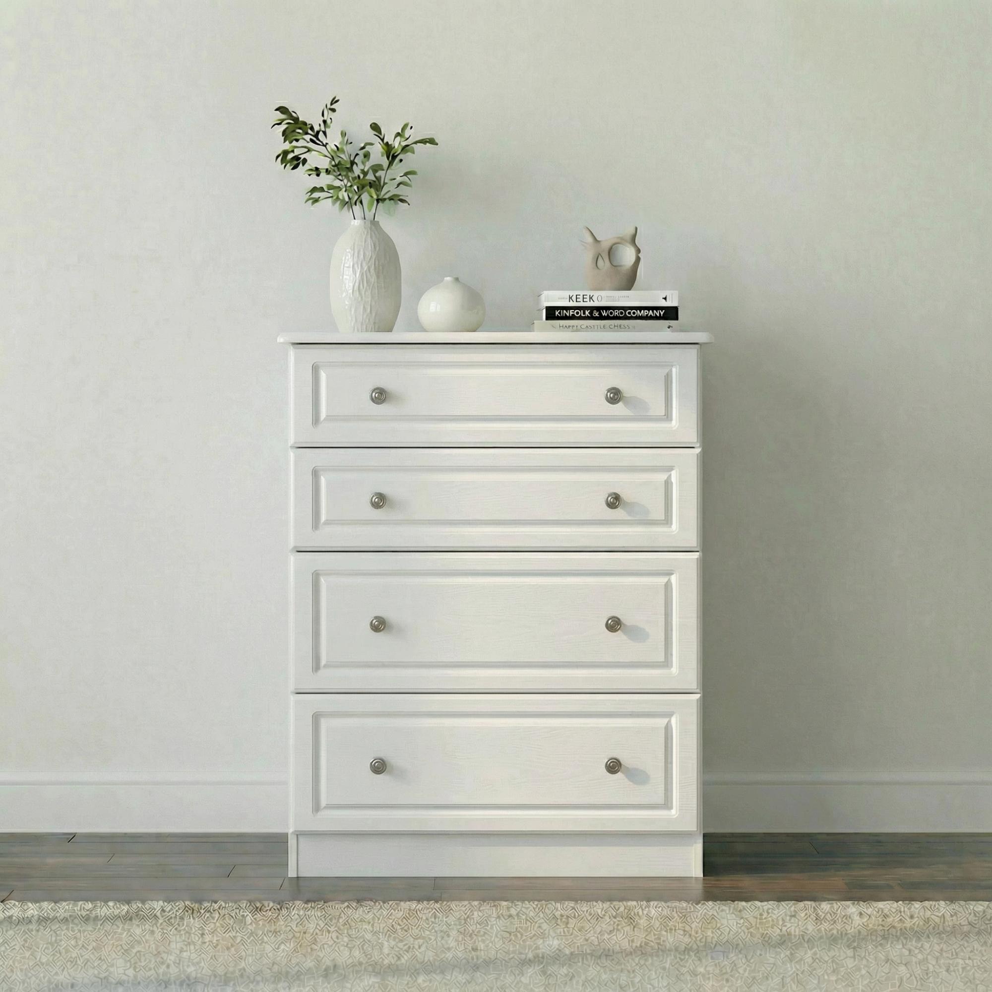 Pembroke Chest - Deep - 4 Drawer - White