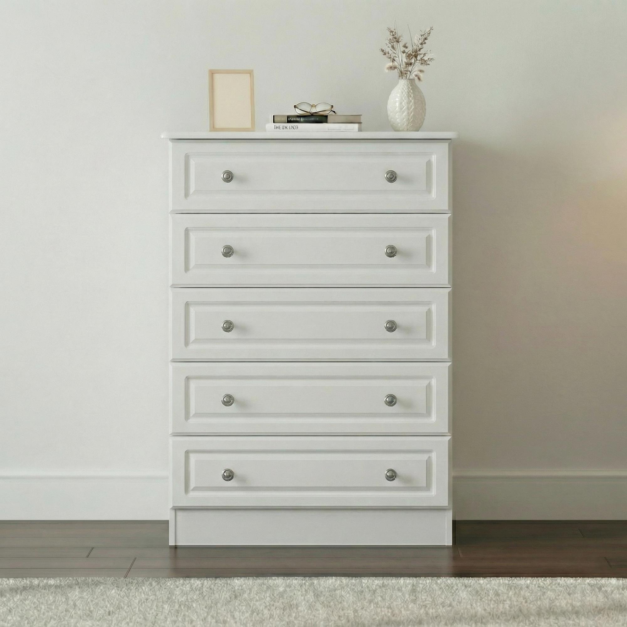Pembroke Chest - 5 Drawer - White