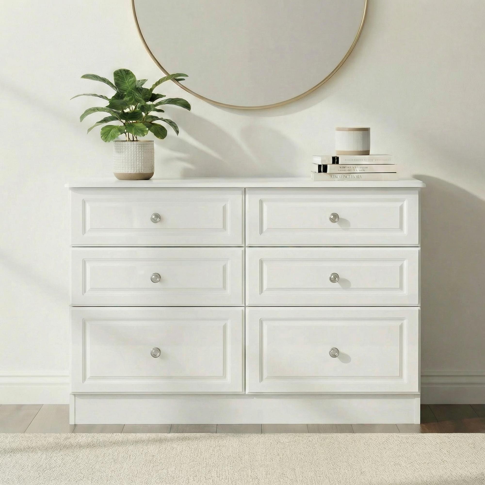 Pembroke Chest - Midi - 6 Drawer - White