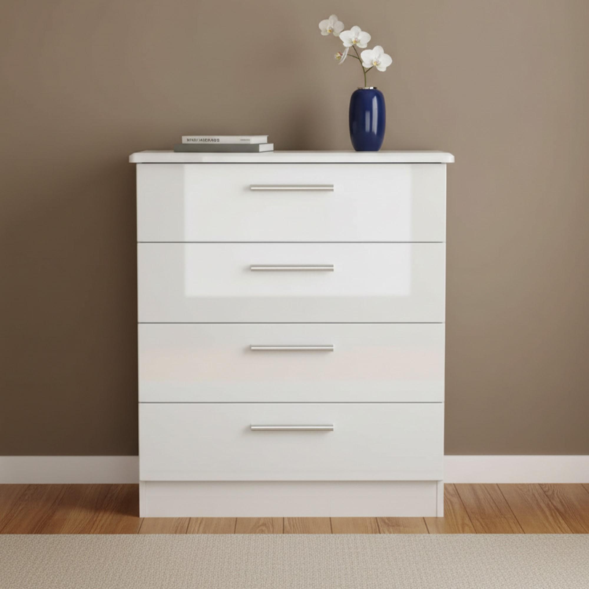 Knightsbridge Chest - 4 Drawer - White Gloss