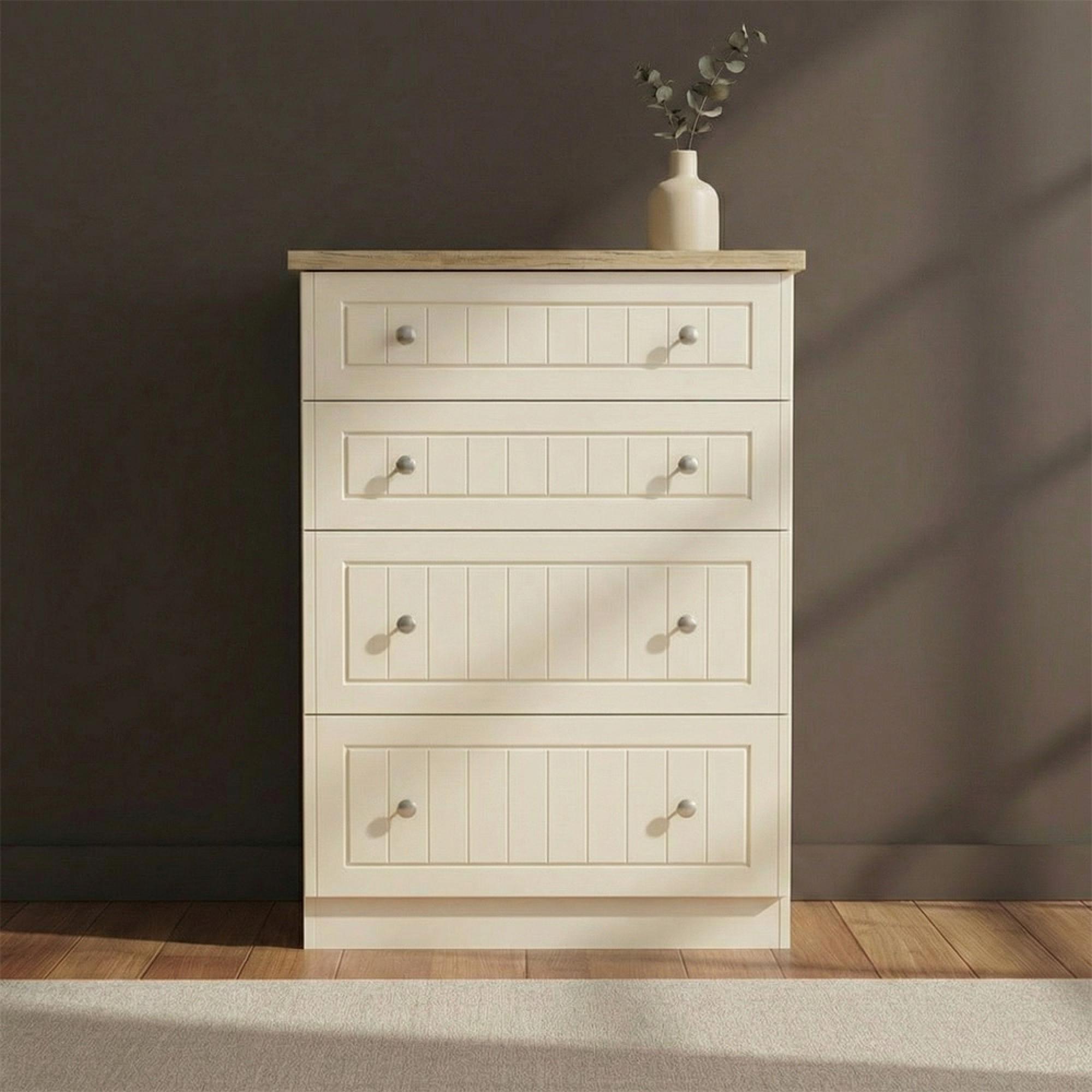 Vienna Chest - 4 Drawer - Deep - Cream
