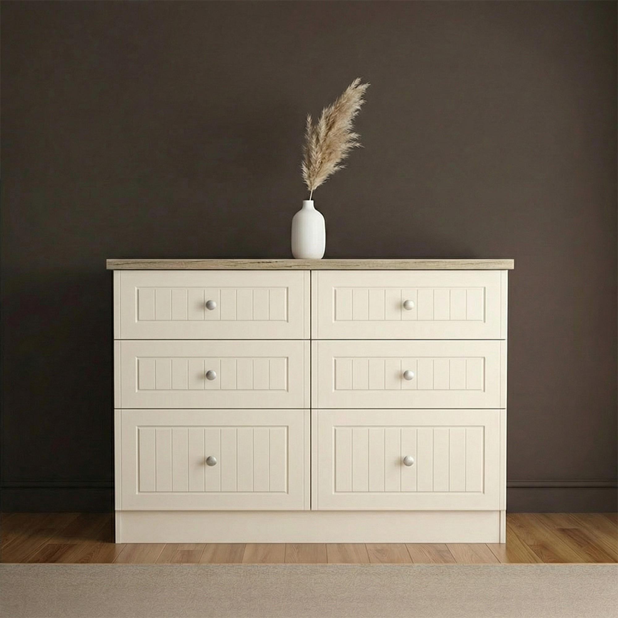 Vienna Chest - 6 Drawer - Midi - Cream