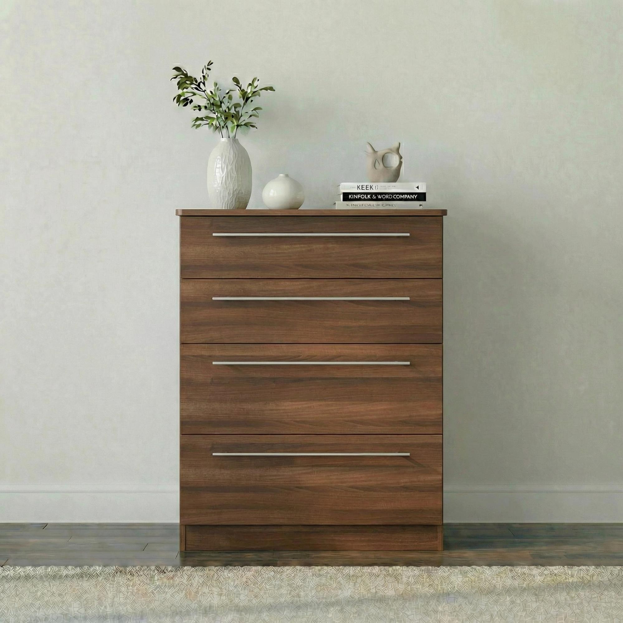 Sherwood Deep Chest - 4 Drawer - Walnut