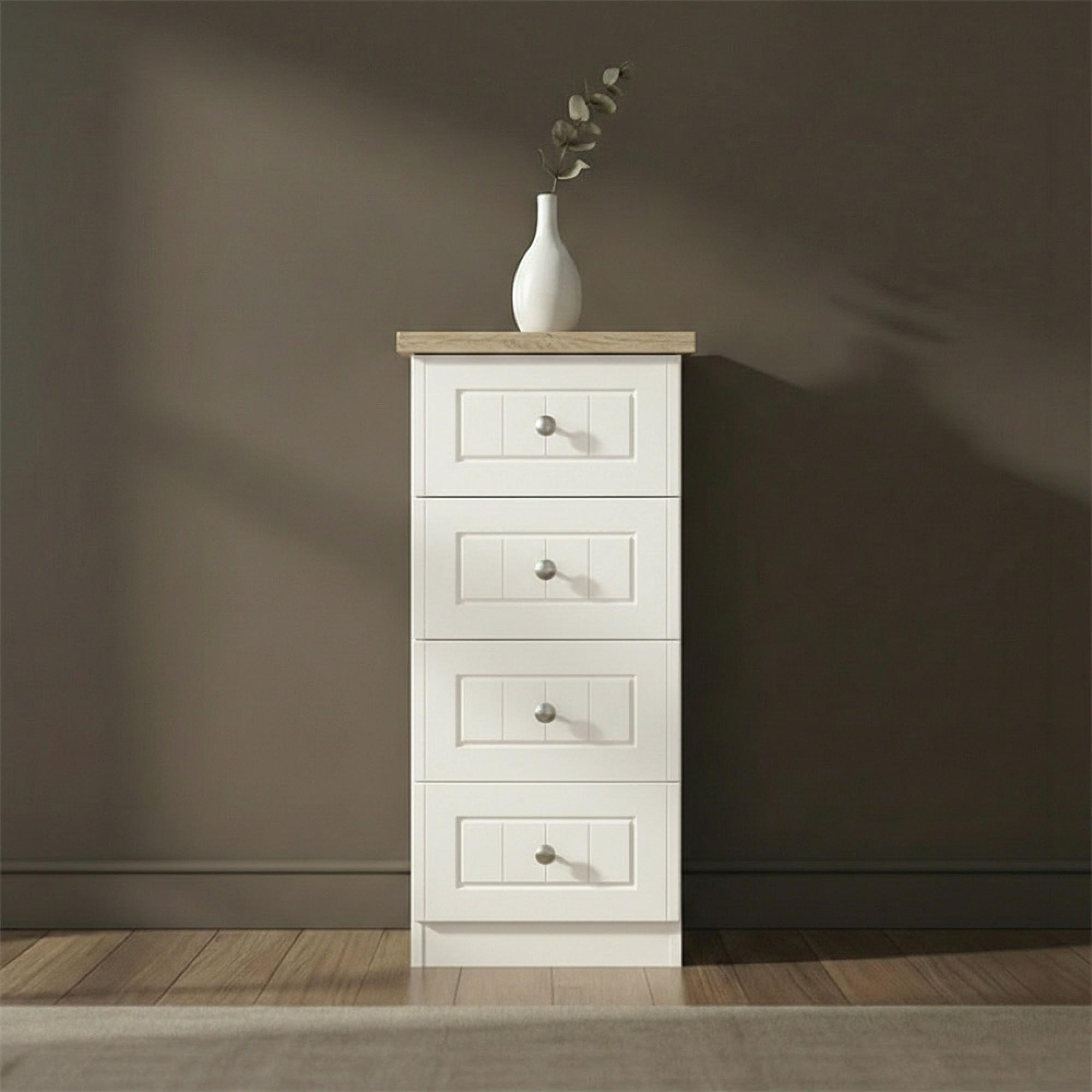 Vienna Chest - 4 Drawer - Narrow - Porcelain