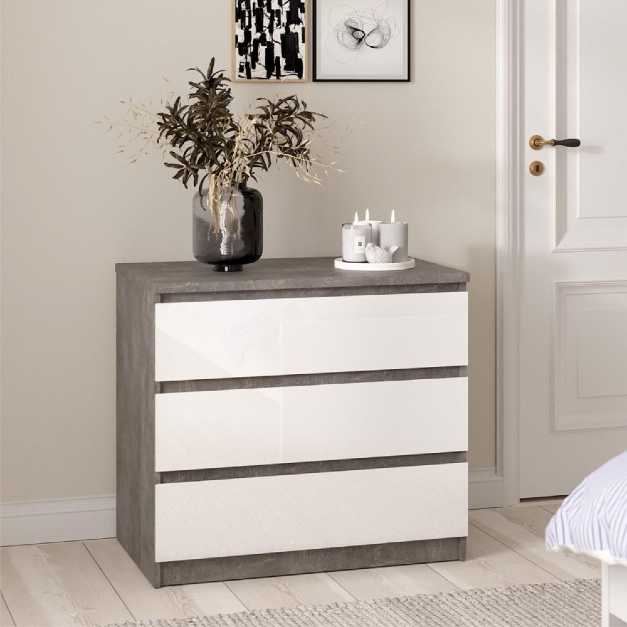 Naia Chest - 3 Drawer - Small - Grey Concrete